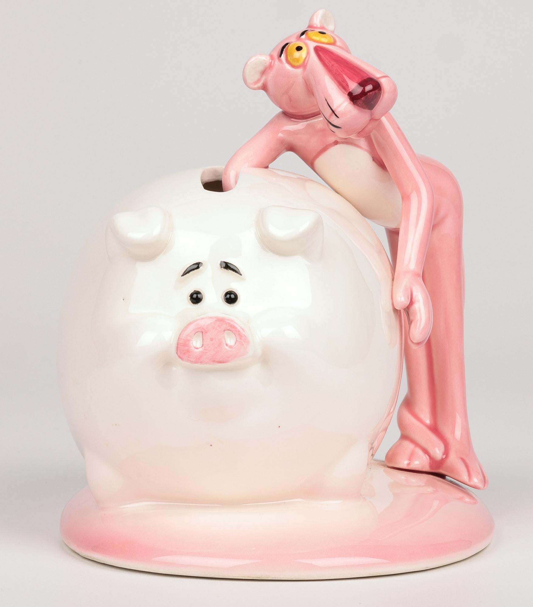 Pink Panther Collection Royal Orleans Pottery Pig Money Box For Sale 3