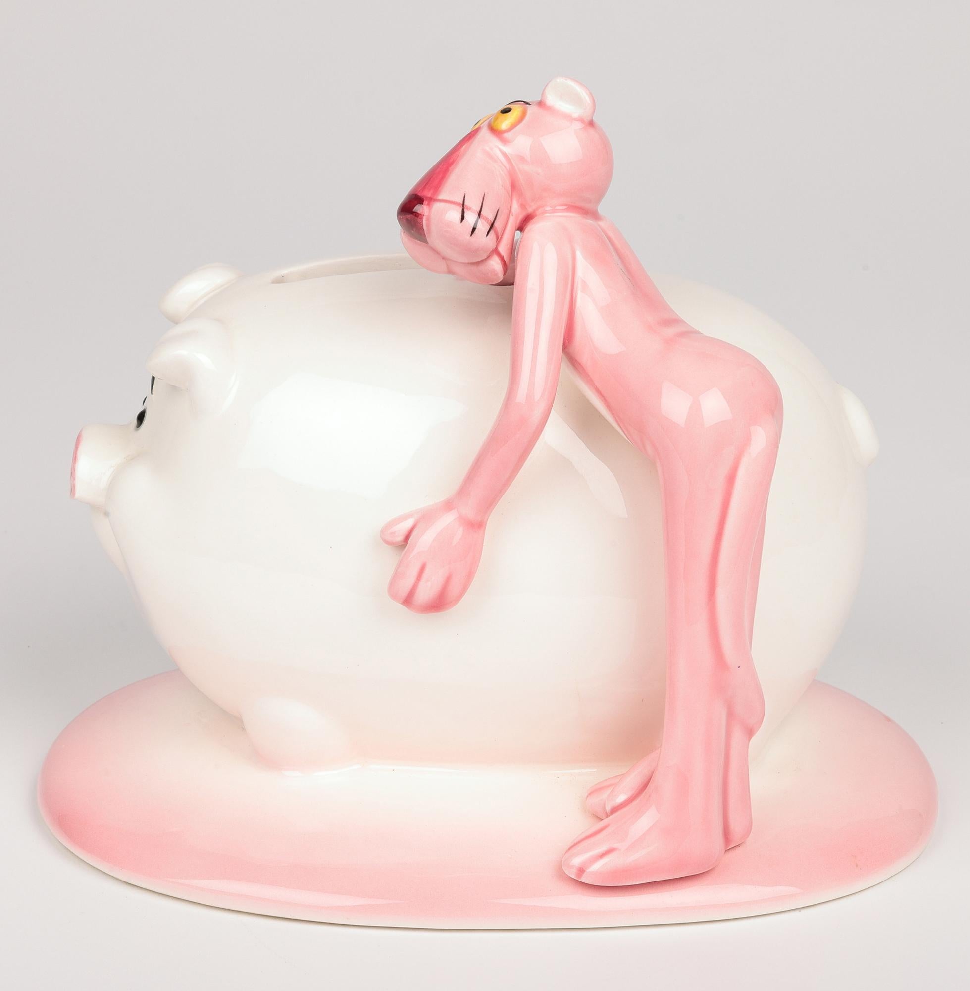 Pink Panther Collection Royal Orleans Pottery Pig Money Box For Sale 6