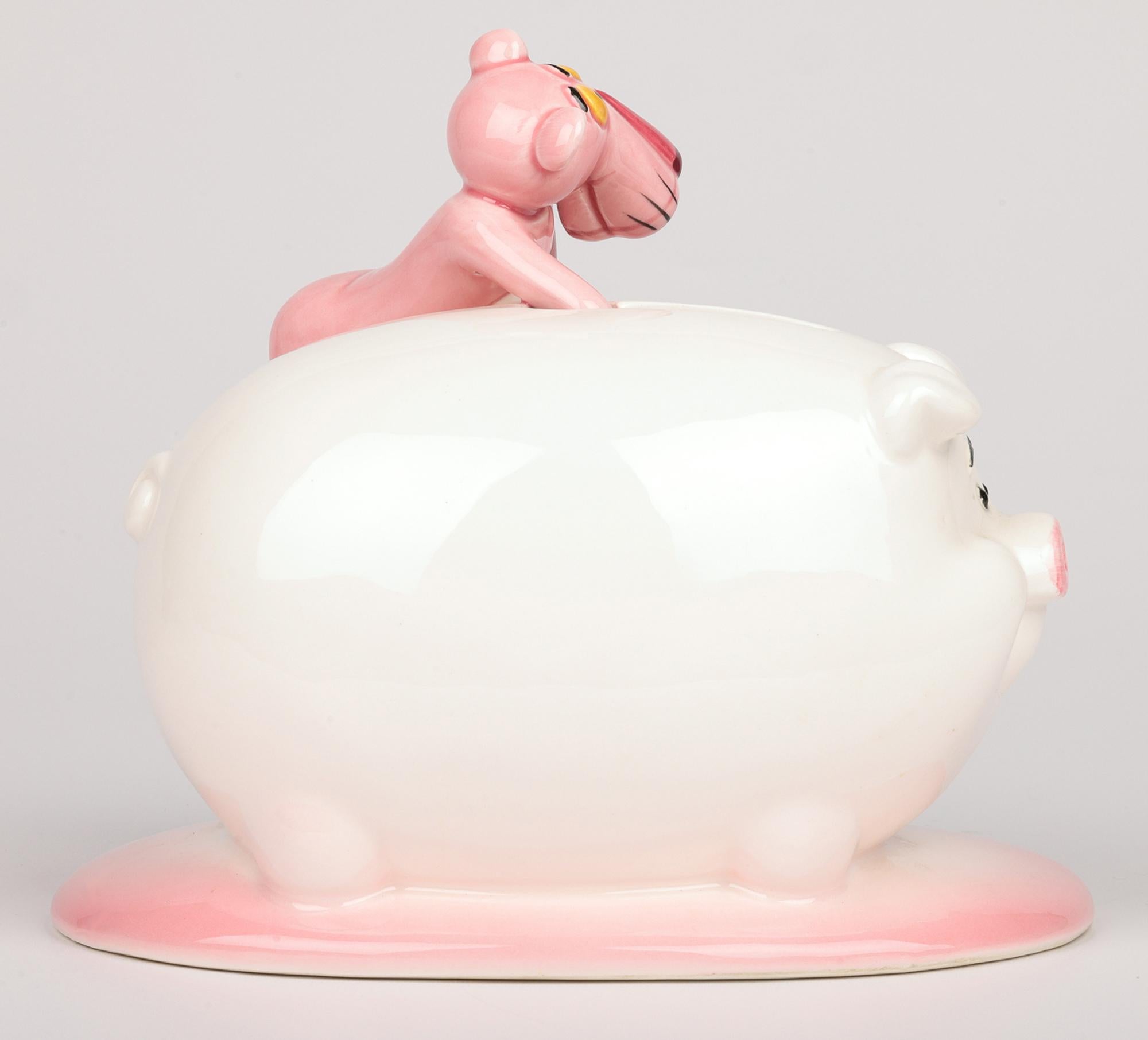 Pink Panther Collection Royal Orleans Pottery Pig Money Box For Sale 8