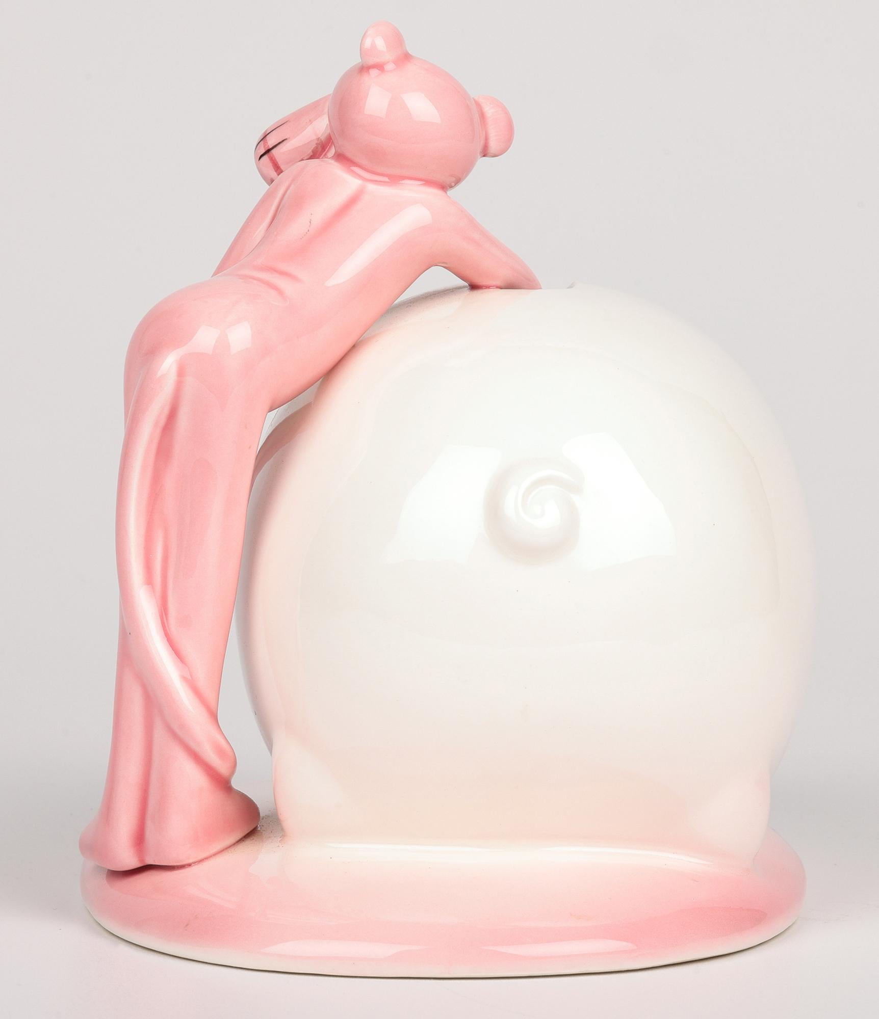 Pink Panther Collection Royal Orleans Pottery Pig Money Box For Sale 9