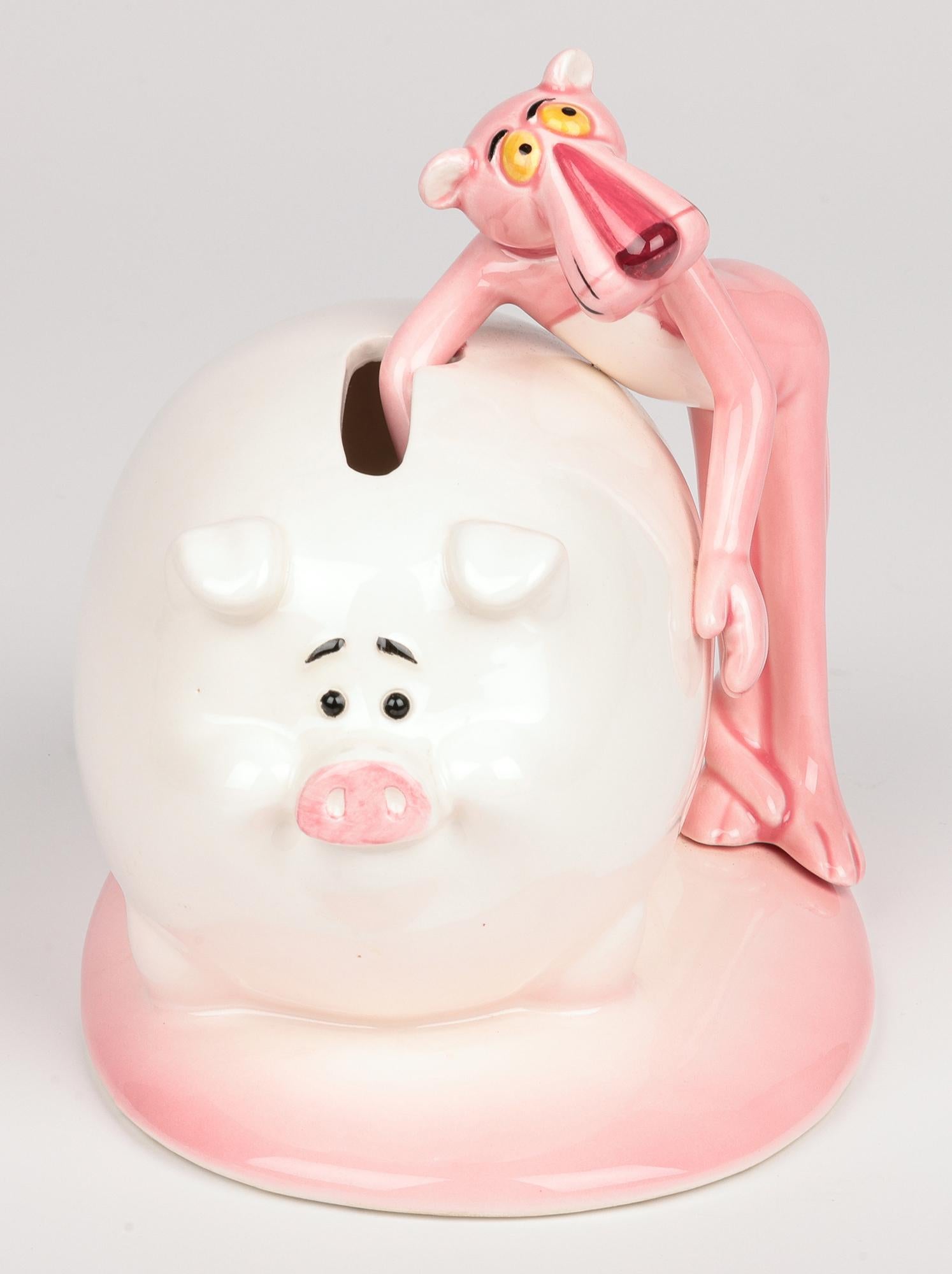 Pink Panther Collection Royal Orleans Pottery Pig Money Box For Sale 12