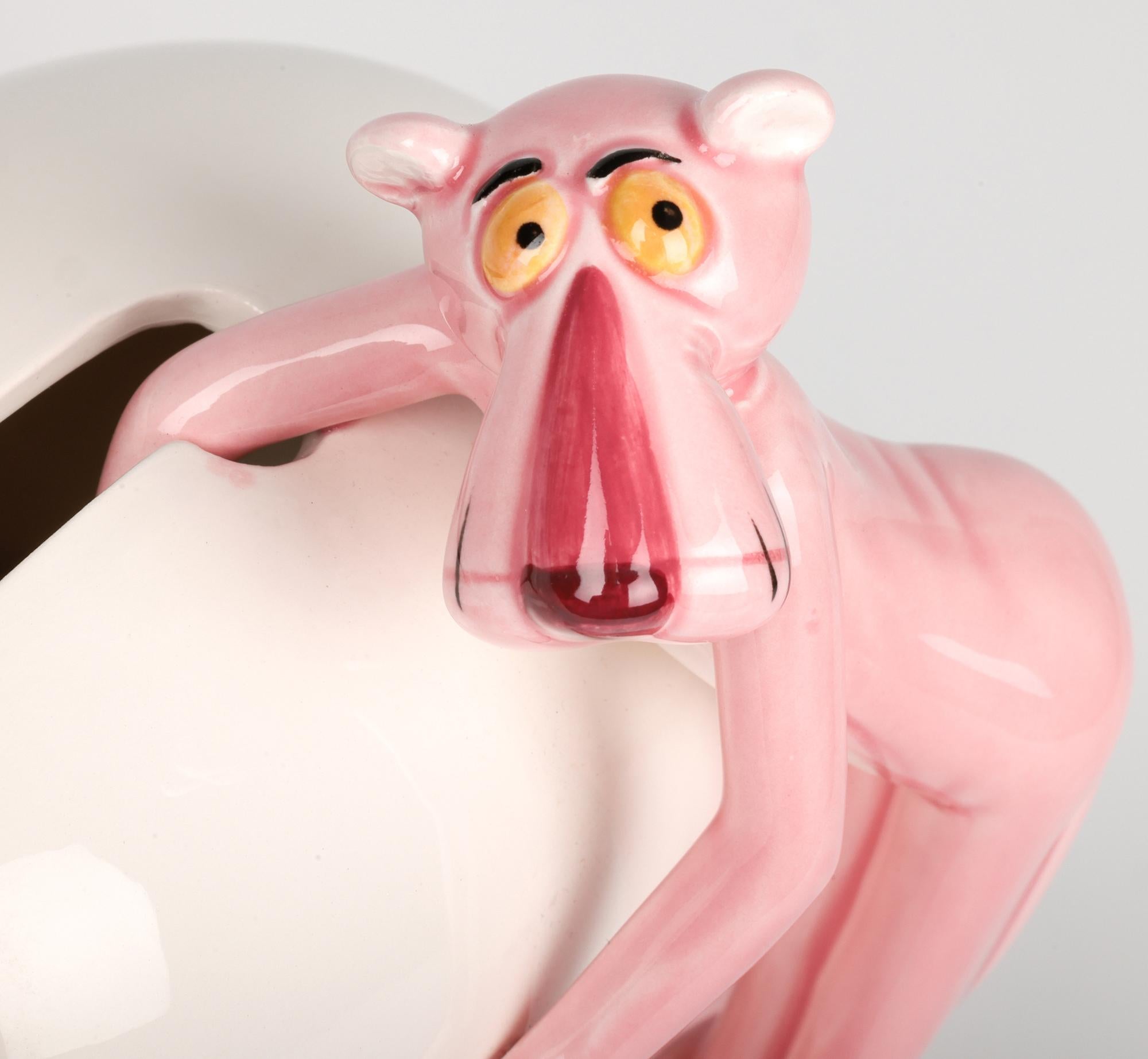 Japanese Pink Panther Collection Royal Orleans Pottery Pig Money Box For Sale