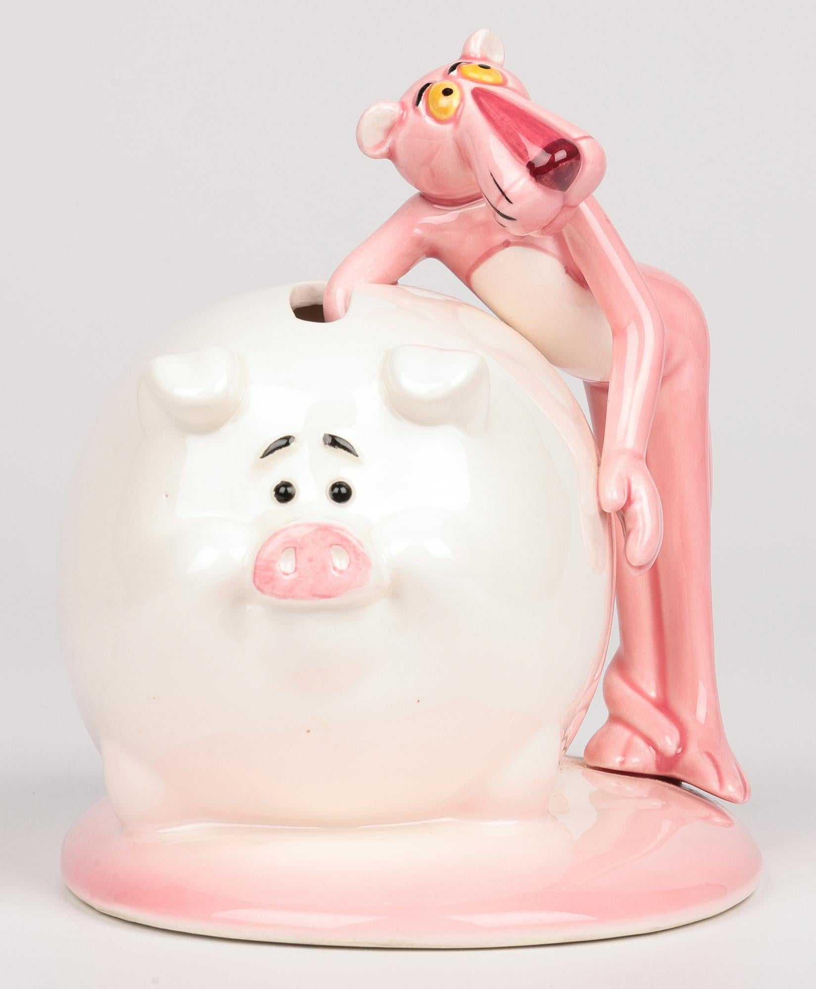 Pink Panther Collection Royal Orleans Pottery Pig Money Box In Good Condition For Sale In Bishop's Stortford, Hertfordshire
