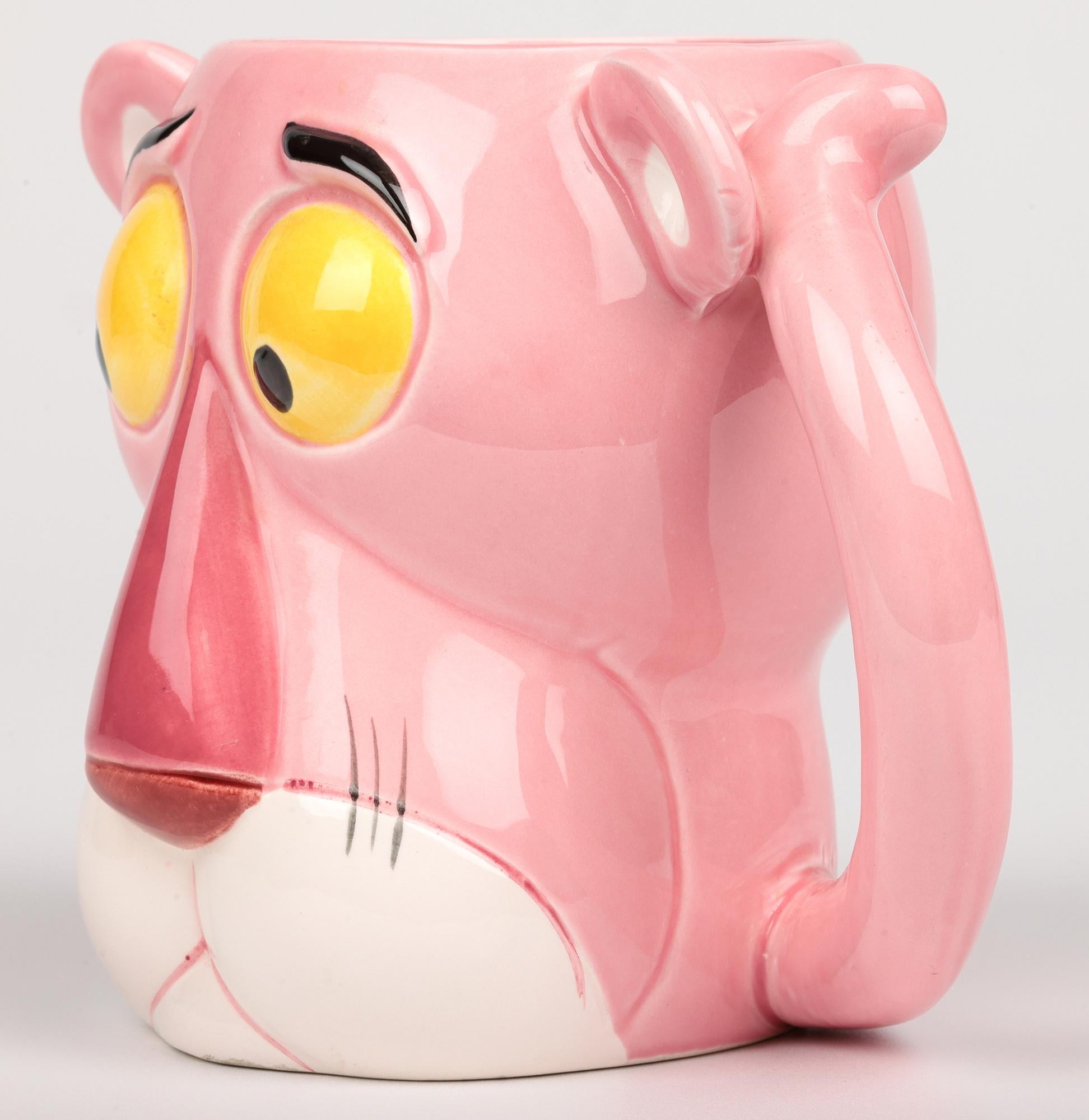 Pink Panther Collection Royal Orleans Pottery Pink Panther Character Mug For Sale 3