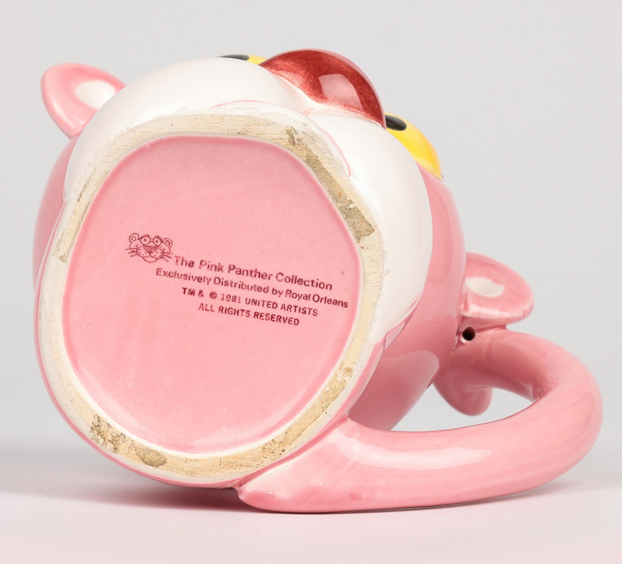 Pink Panther Collection Royal Orleans Pottery Pink Panther Character Mug For Sale 4