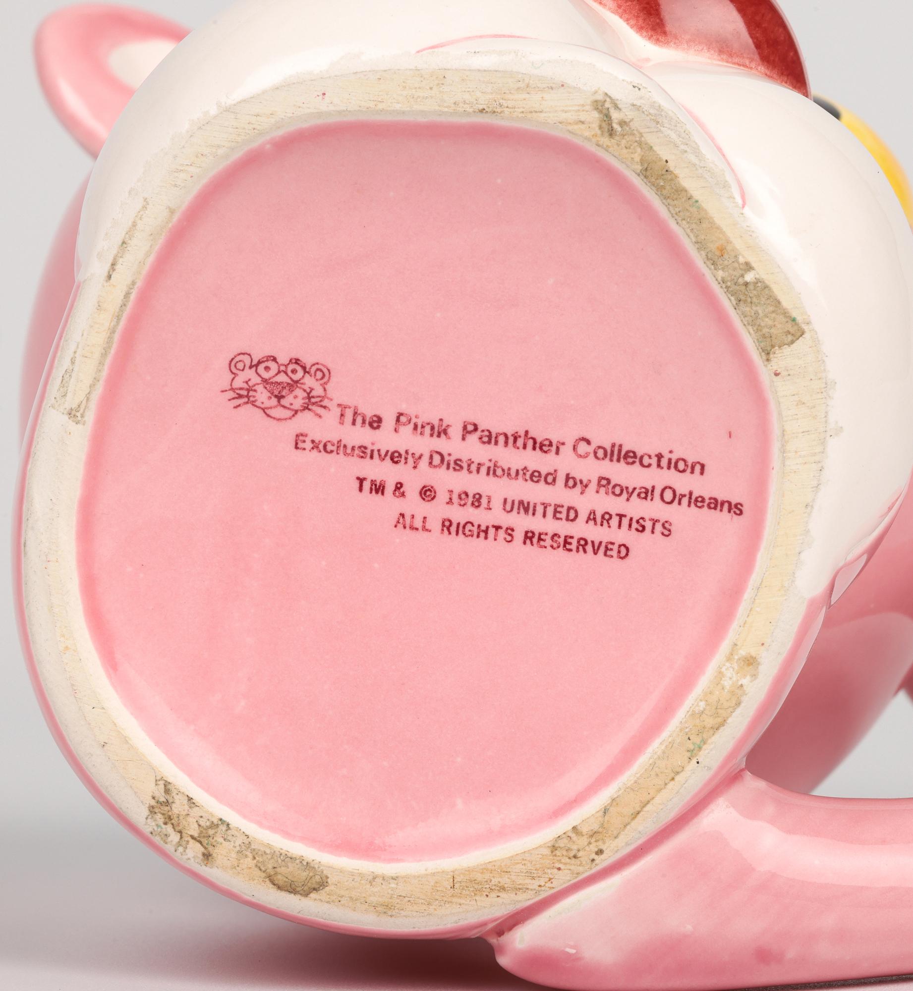 Pink Panther Collection Royal Orleans Pottery Pink Panther Character Mug For Sale 7