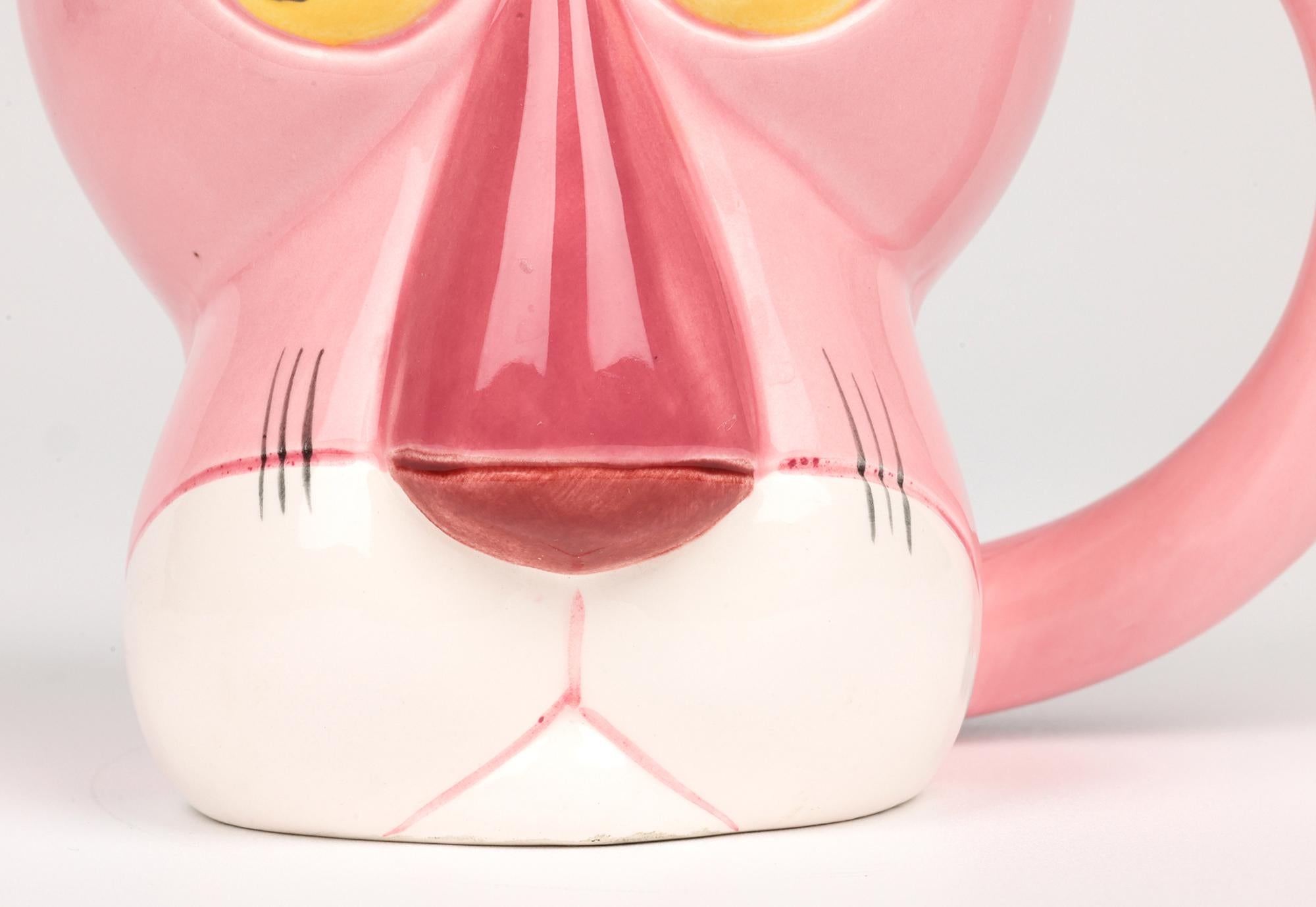 Modern Pink Panther Collection Royal Orleans Pottery Pink Panther Character Mug For Sale