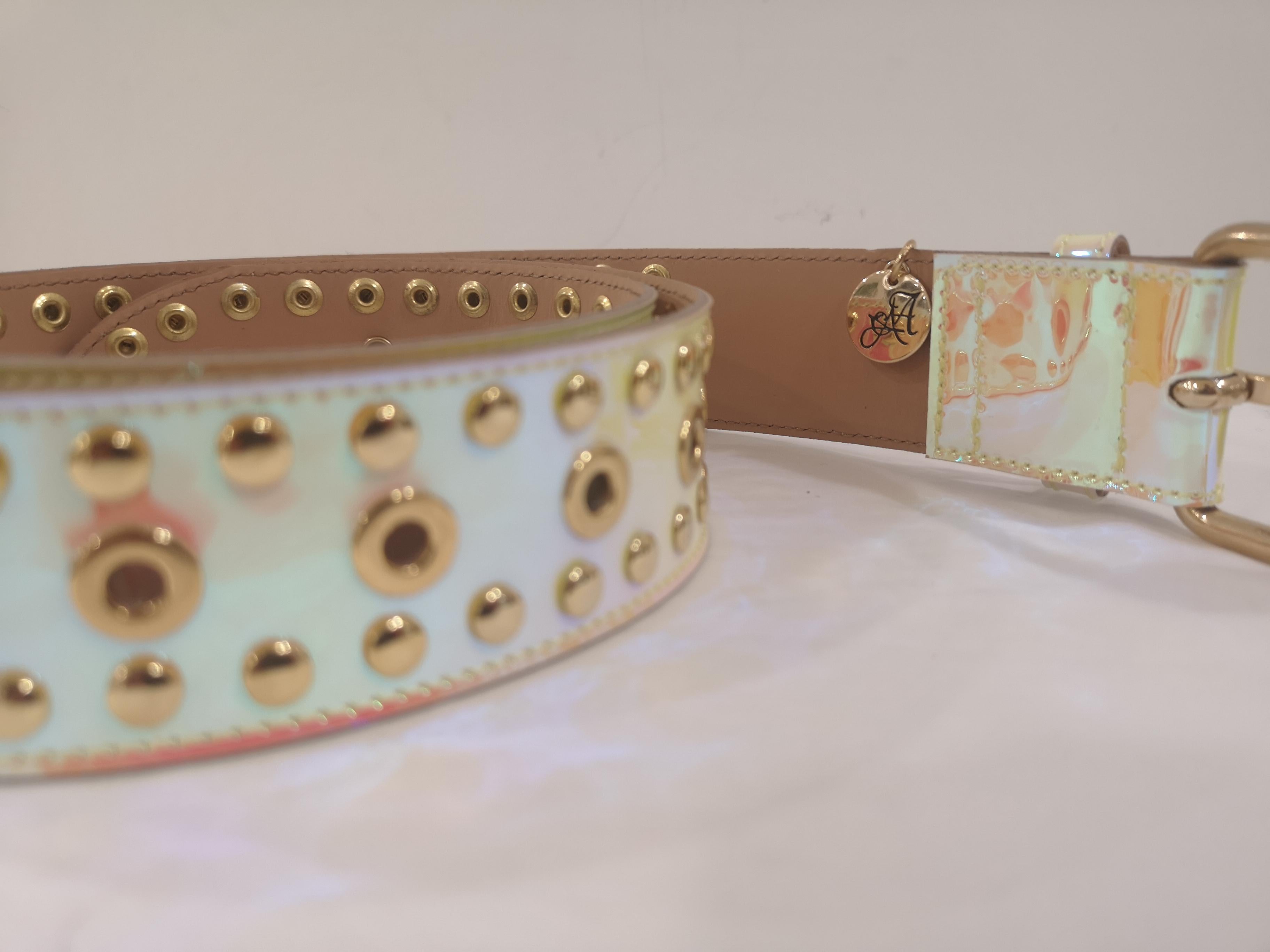 Pink Patent Leather handmade belt 3