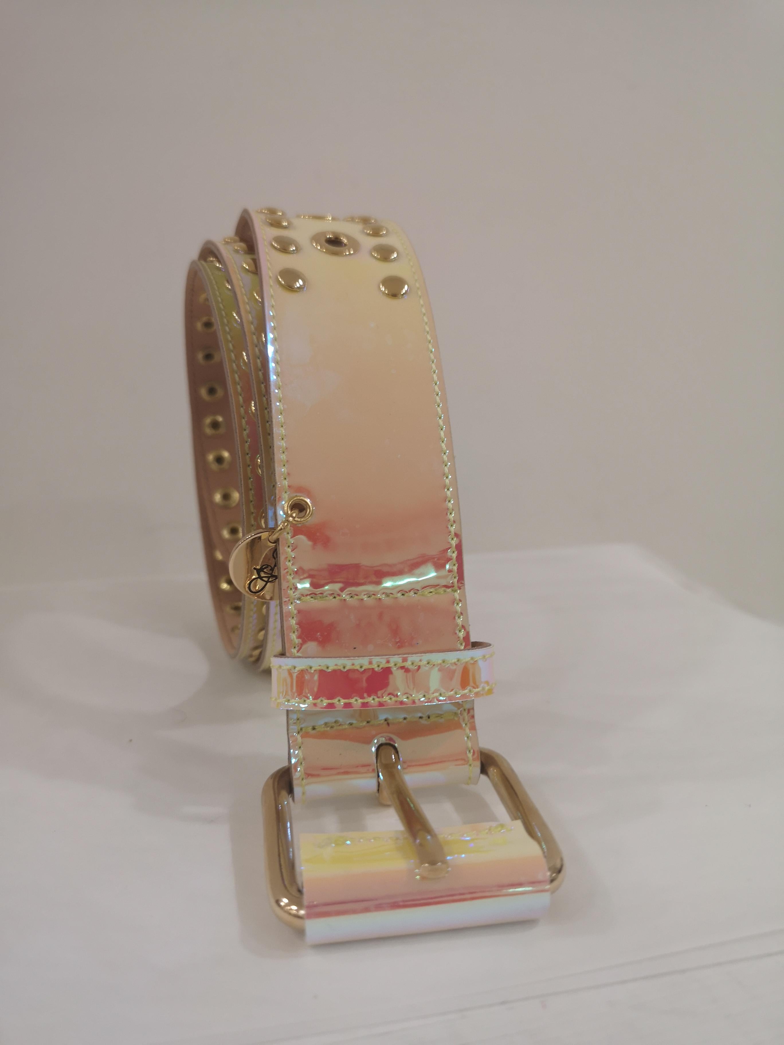 pink patent belt