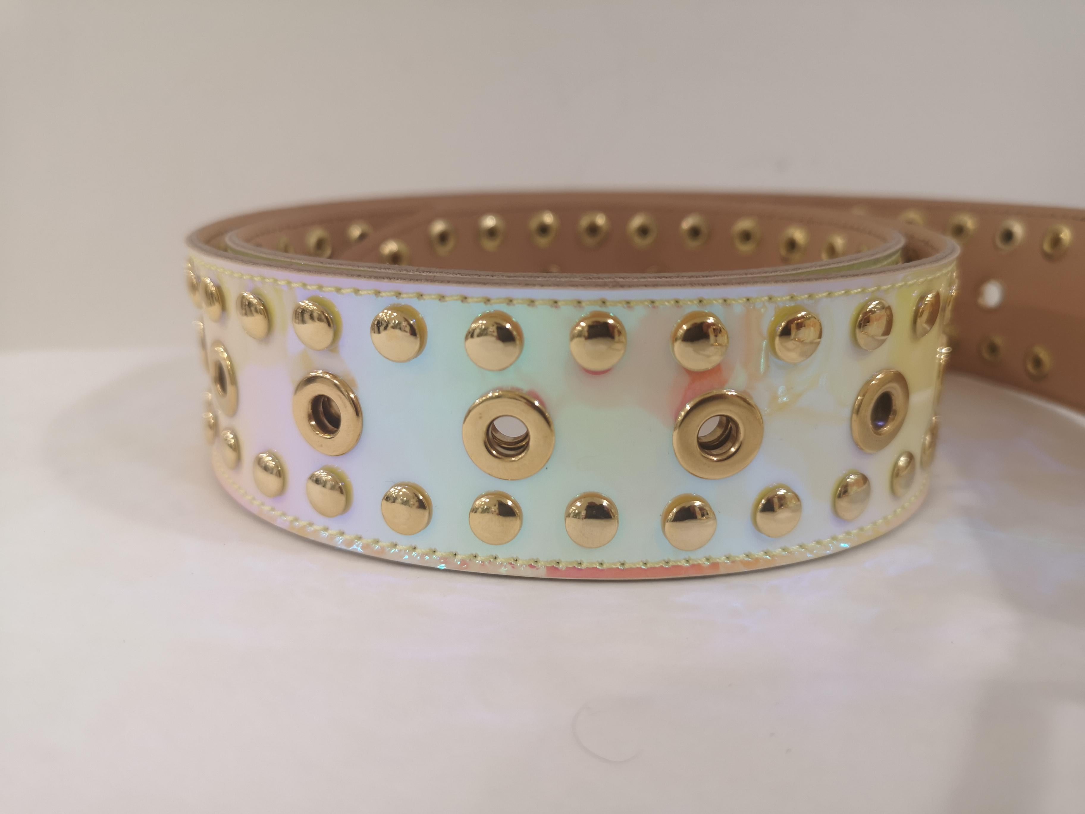 Women's or Men's Pink Patent Leather handmade belt