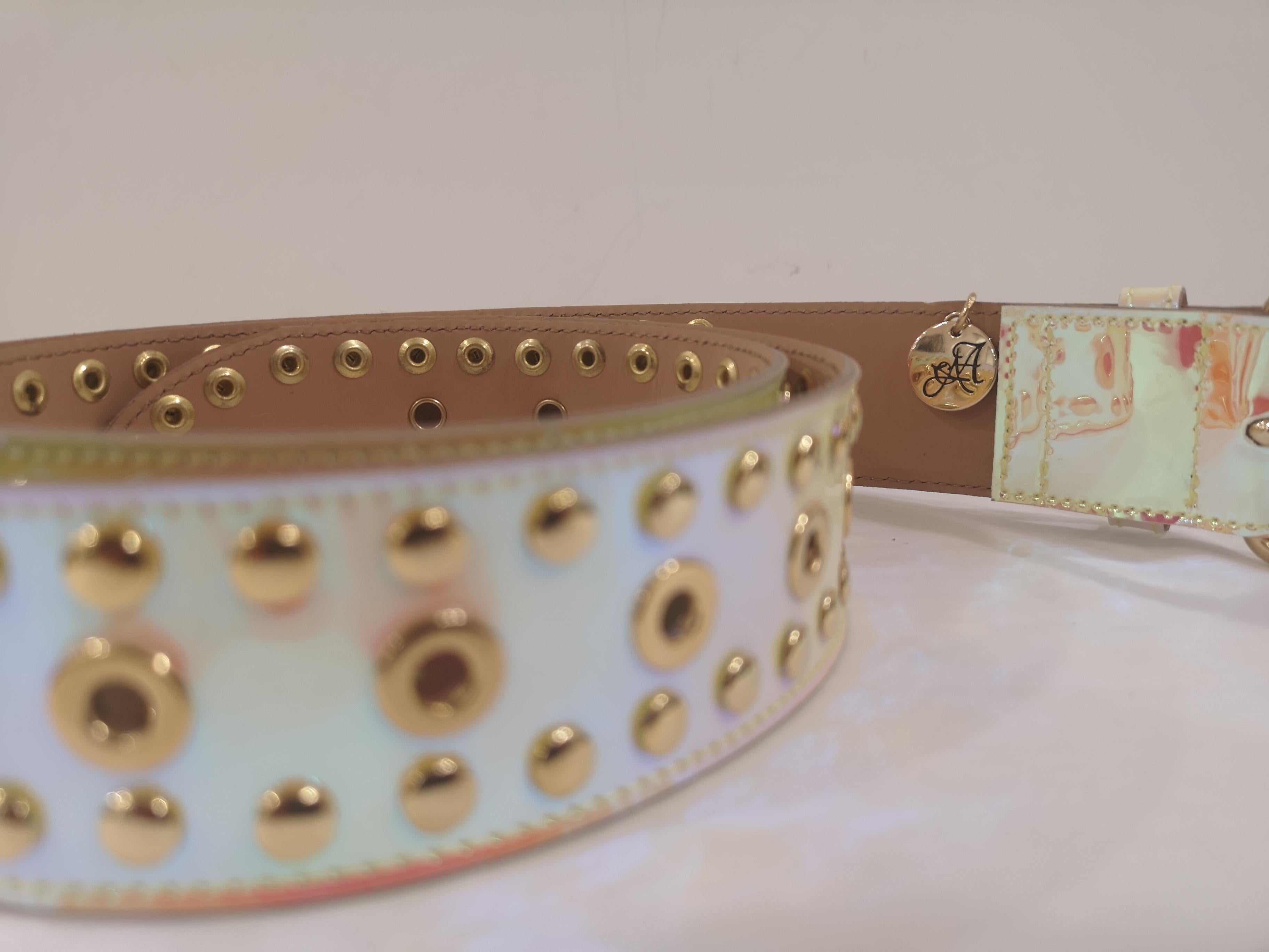 Pink Patent Leather handmade belt 2
