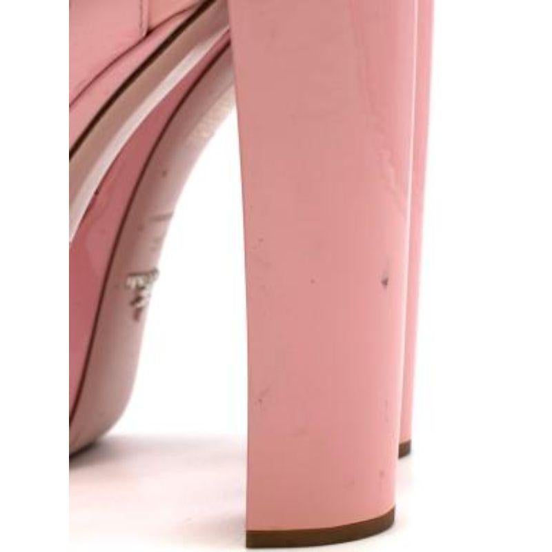 Women's Pink Patent Slingback Platform Sandals For Sale