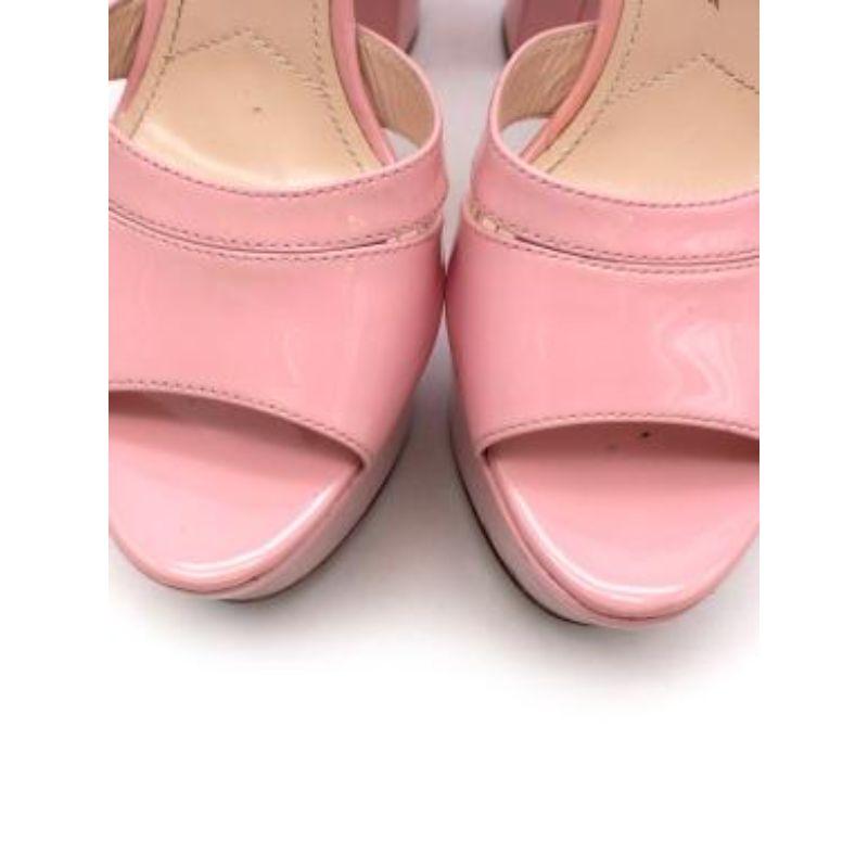 Pink Patent Slingback Platform Sandals For Sale 1