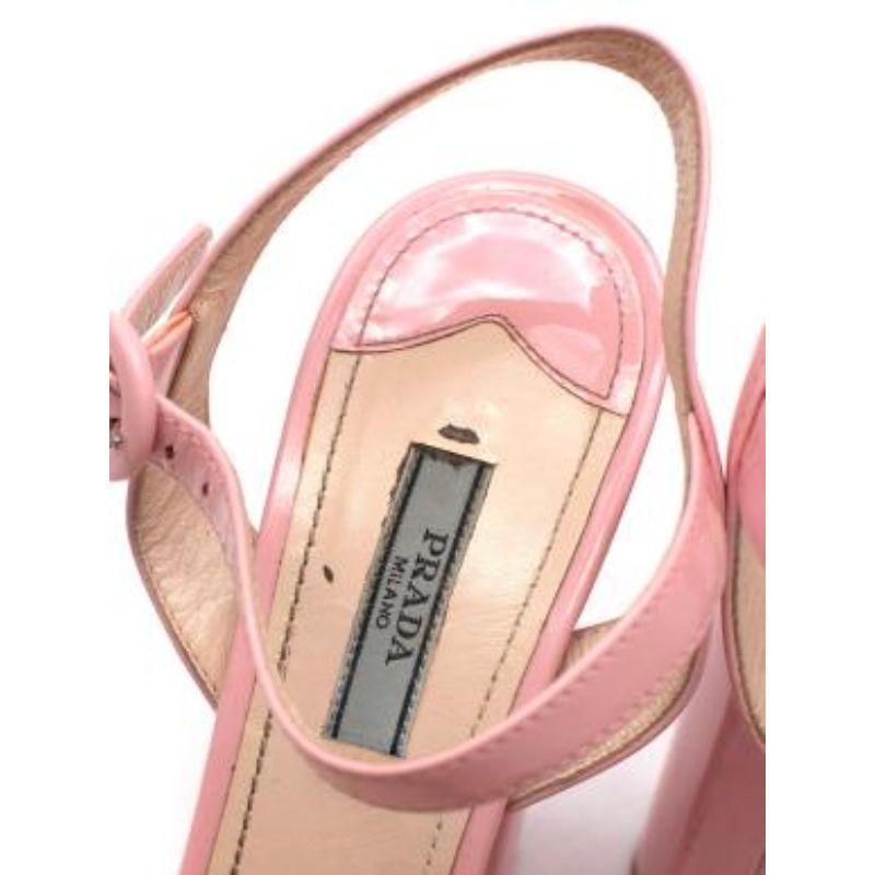 Pink Patent Slingback Platform Sandals For Sale 2