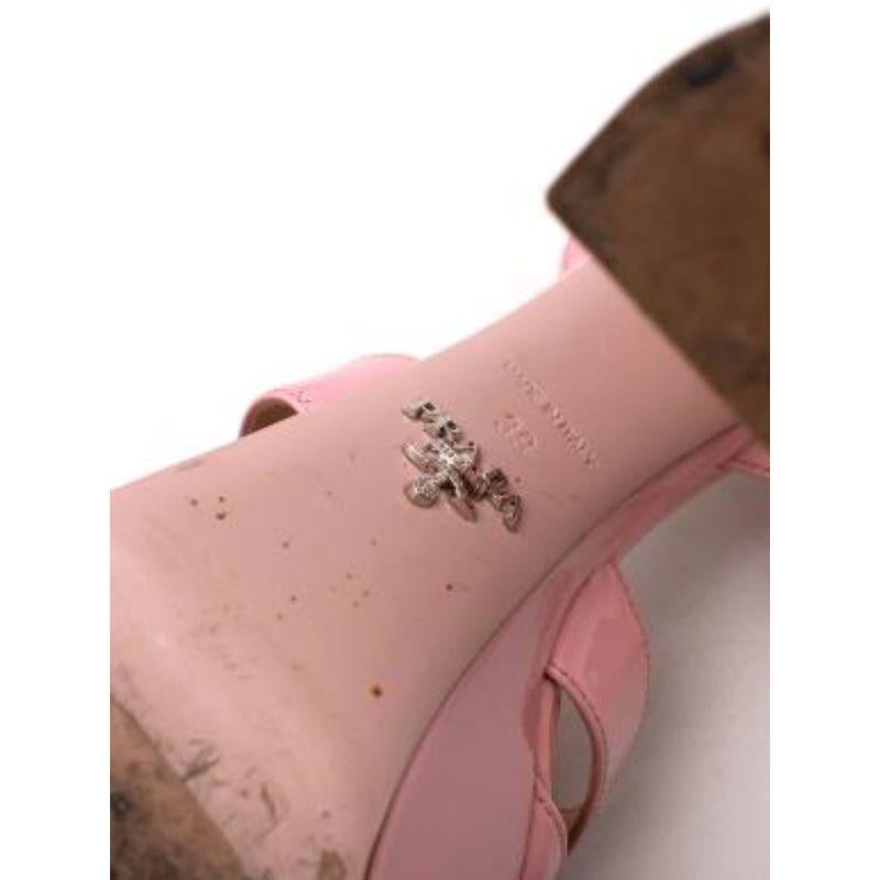 Pink Patent Slingback Platform Sandals For Sale 3
