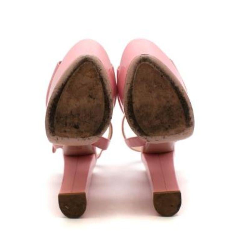 Pink Patent Slingback Platform Sandals For Sale 4