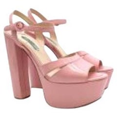 Pink Patent Slingback Platform Sandals