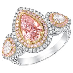 Helena's Pink Pear Shaped Halo Engagement Ring