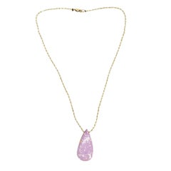 Pink Phosphorite Teardrop Necklace