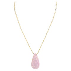 Pink Phosphorite Teardrop Necklace