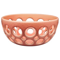 Pink Pierced Ceramic Tabletop Bowl, in Stock