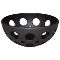 Black Pierced Ceramic Tabletop Bowl, in Stock