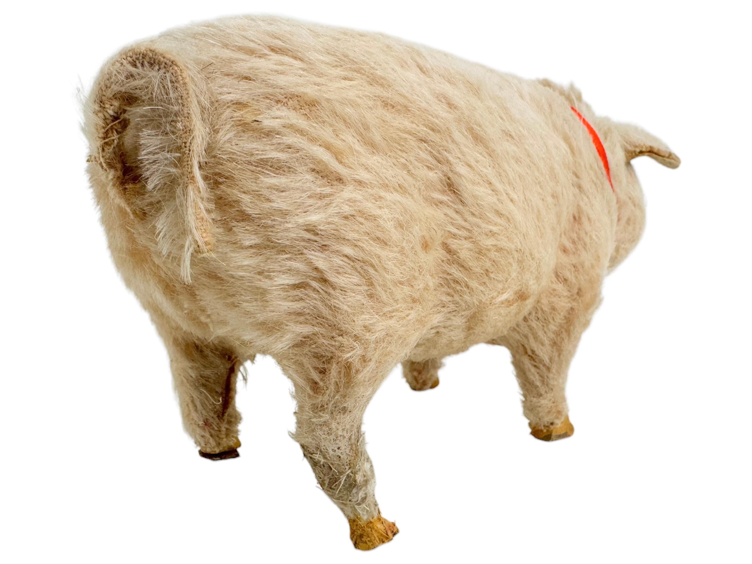 20th Century Pink Pig Lucky Charm Mohair Composition Candy Container, Antique, Austria, 1900s For Sale