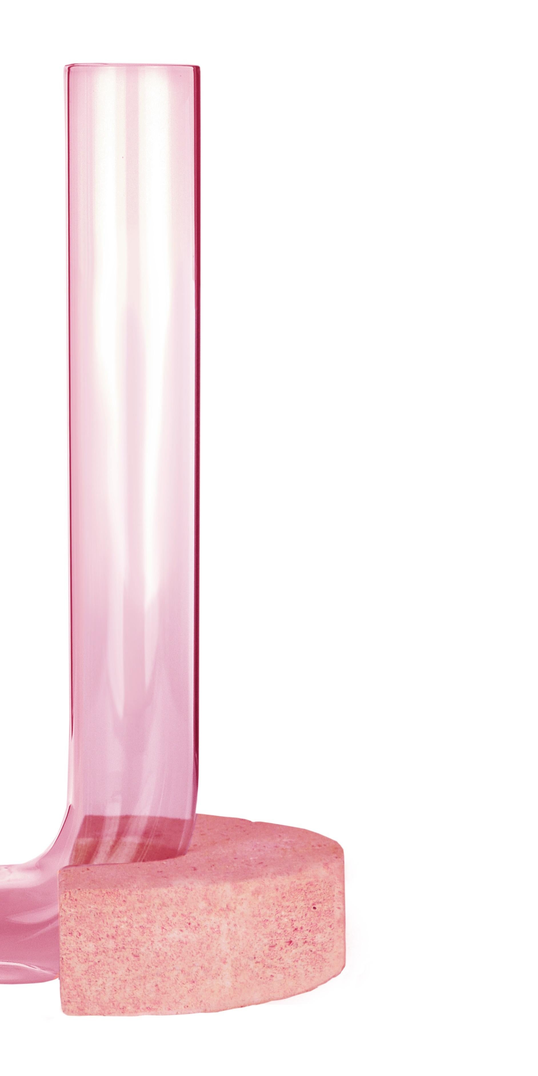 Italian Pink-Pink Cochlea Della Consapevolezza Soils Edition Vase by Coki Barbieri For Sale