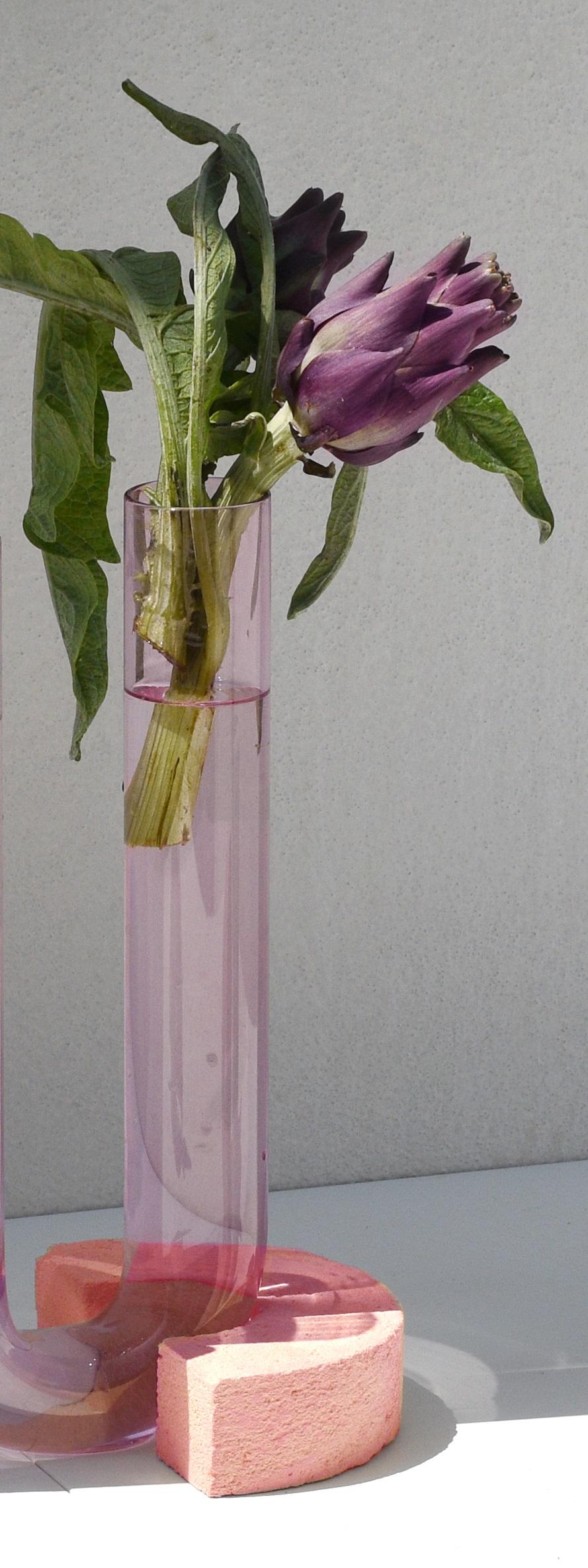 Hand-Crafted Pink-Pink Cochlea Della Consapevolezza Soils Edition Vase by Coki Barbieri For Sale