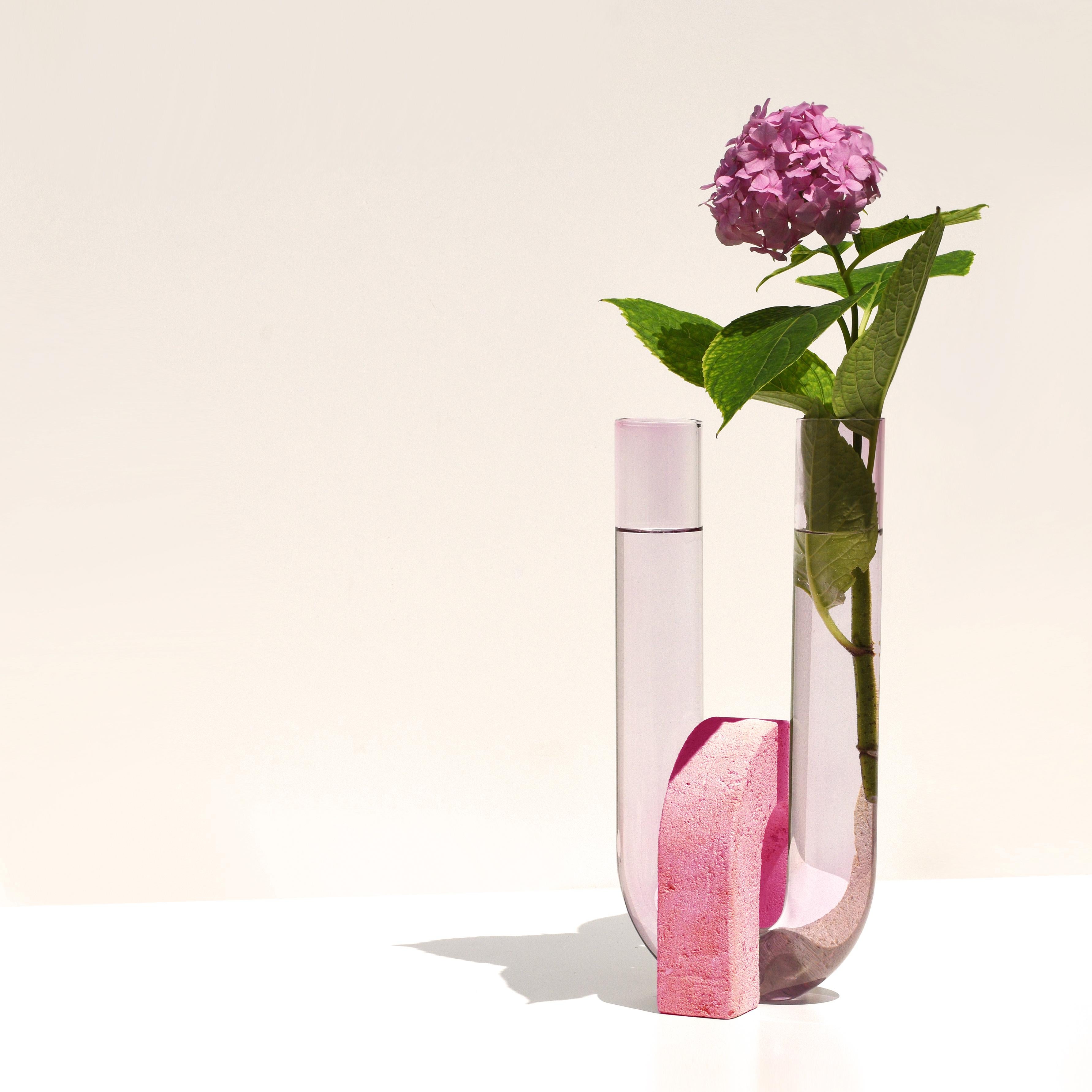 Italian Pink-Pink Cochlea Della Liberazione Soils Edition Vase by Coki Barbieri For Sale