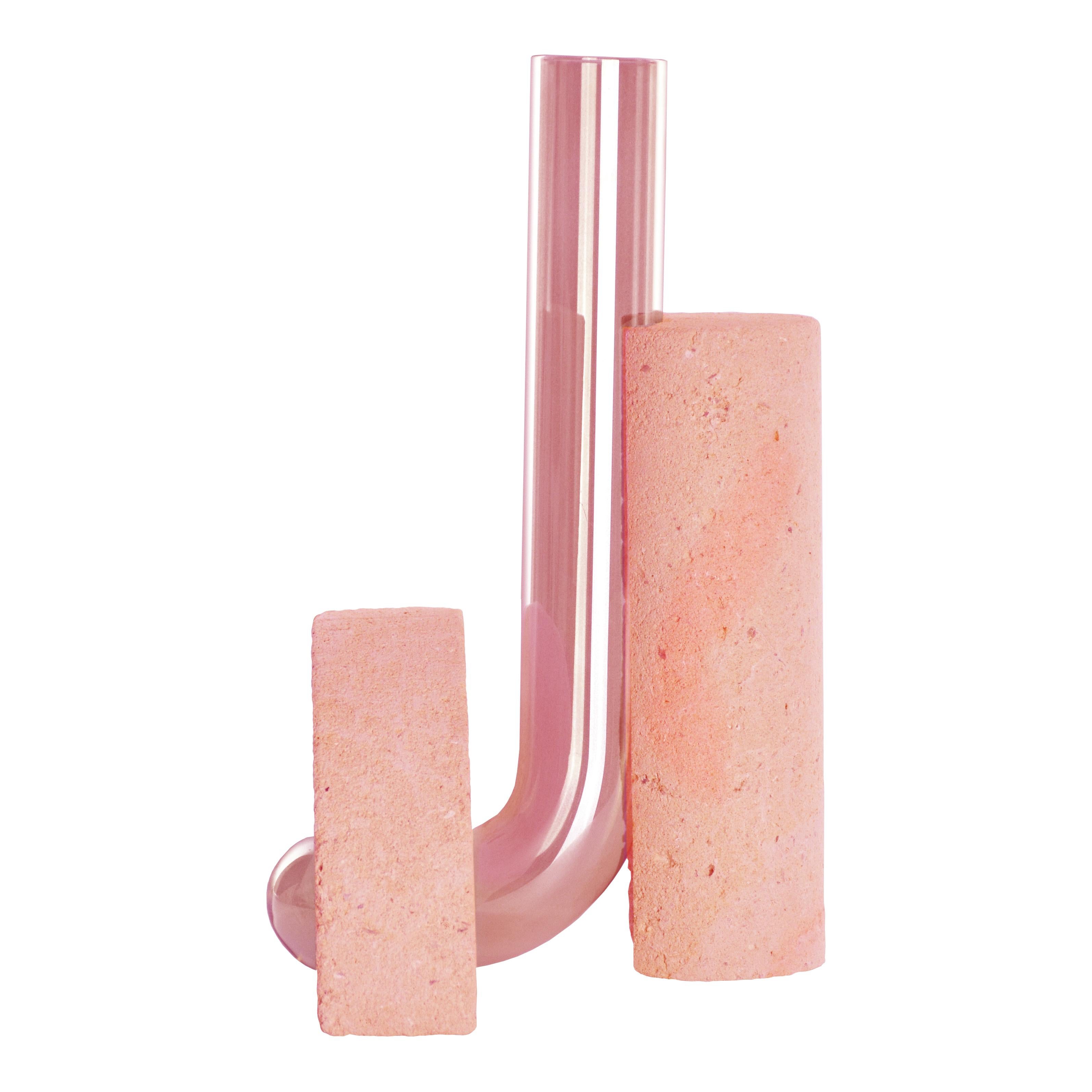 Post-Modern Pink-Pink Cochlea Della Metamorfosi 1 Soils Edition Vase by Coki Barbieri For Sale