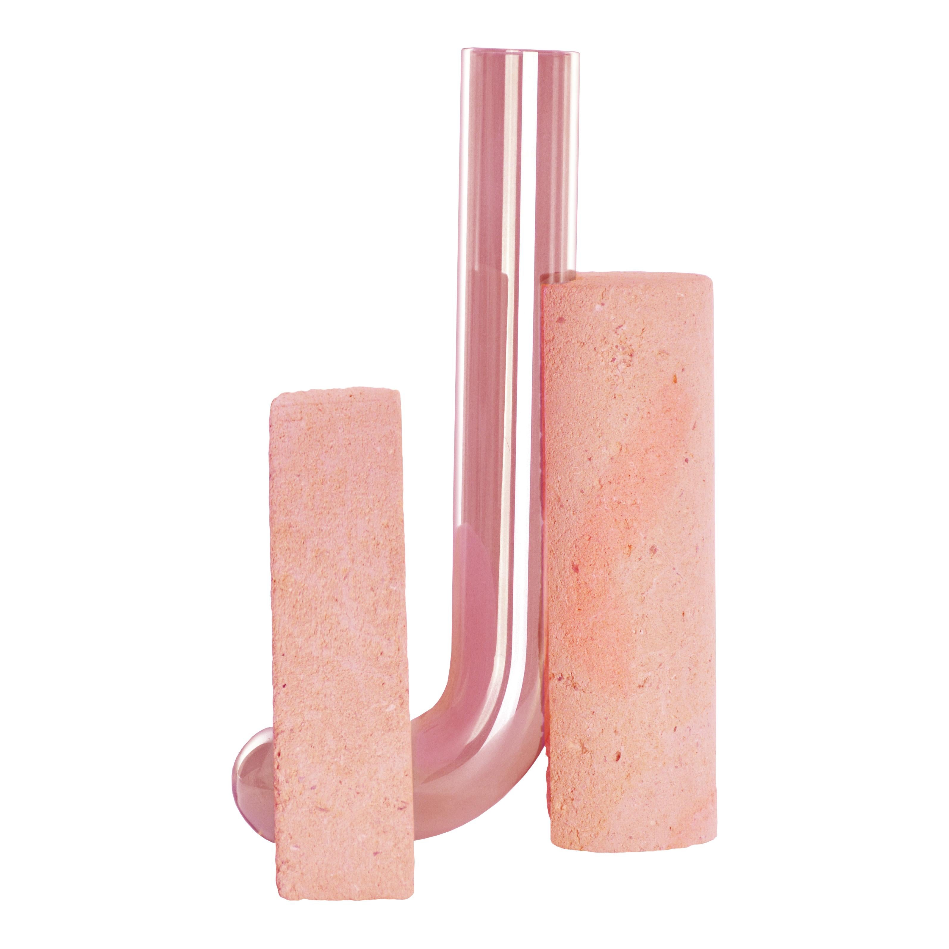 Post-Modern Pink-Pink Cochlea Della Metamorfosi 2 Soils Edition Vase by Coki Barbieri For Sale