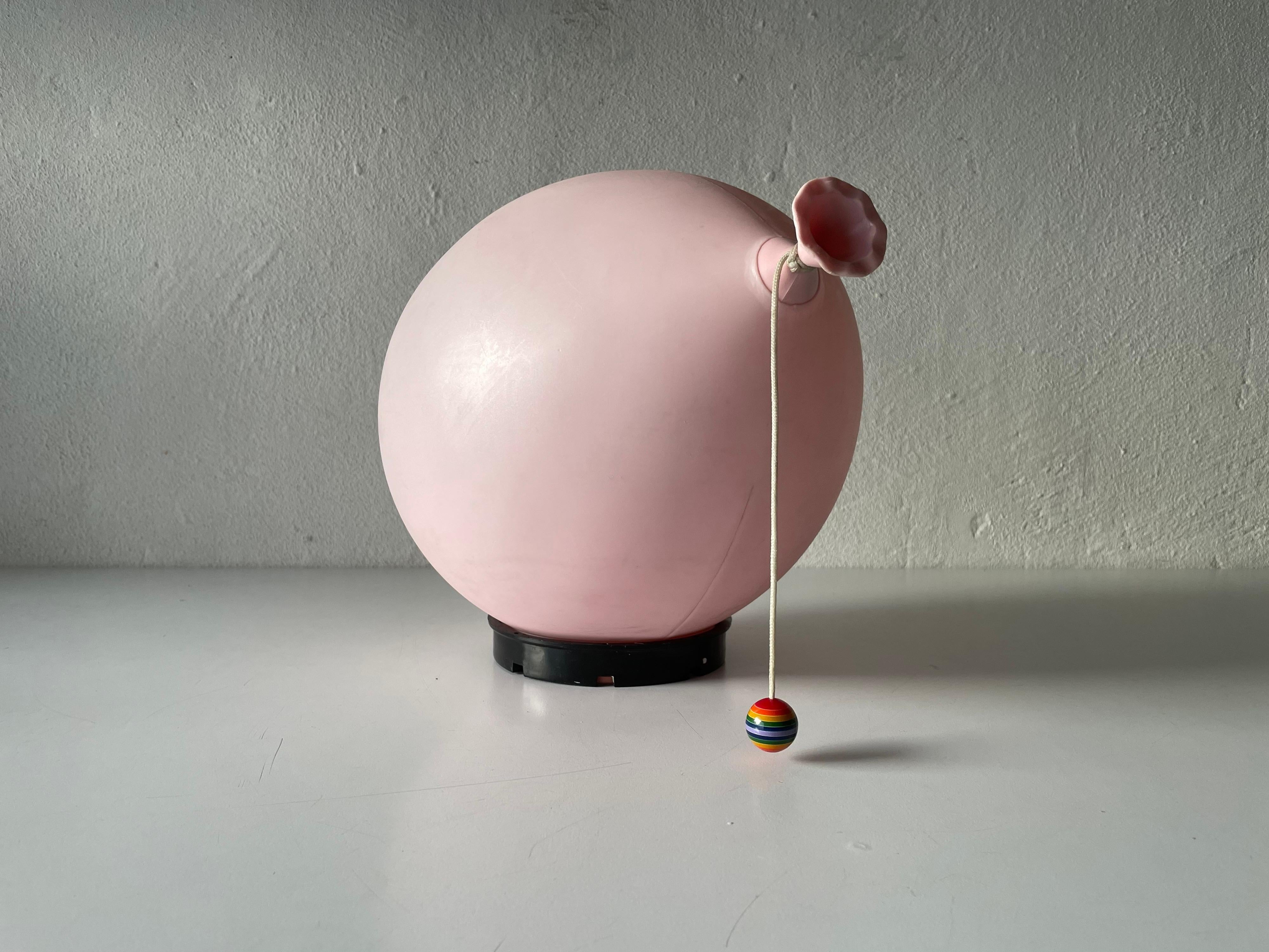 Late 20th Century Pink Plastic Balloon Sconce by Yves Christin for Bilumen, 1970s, Italy For Sale