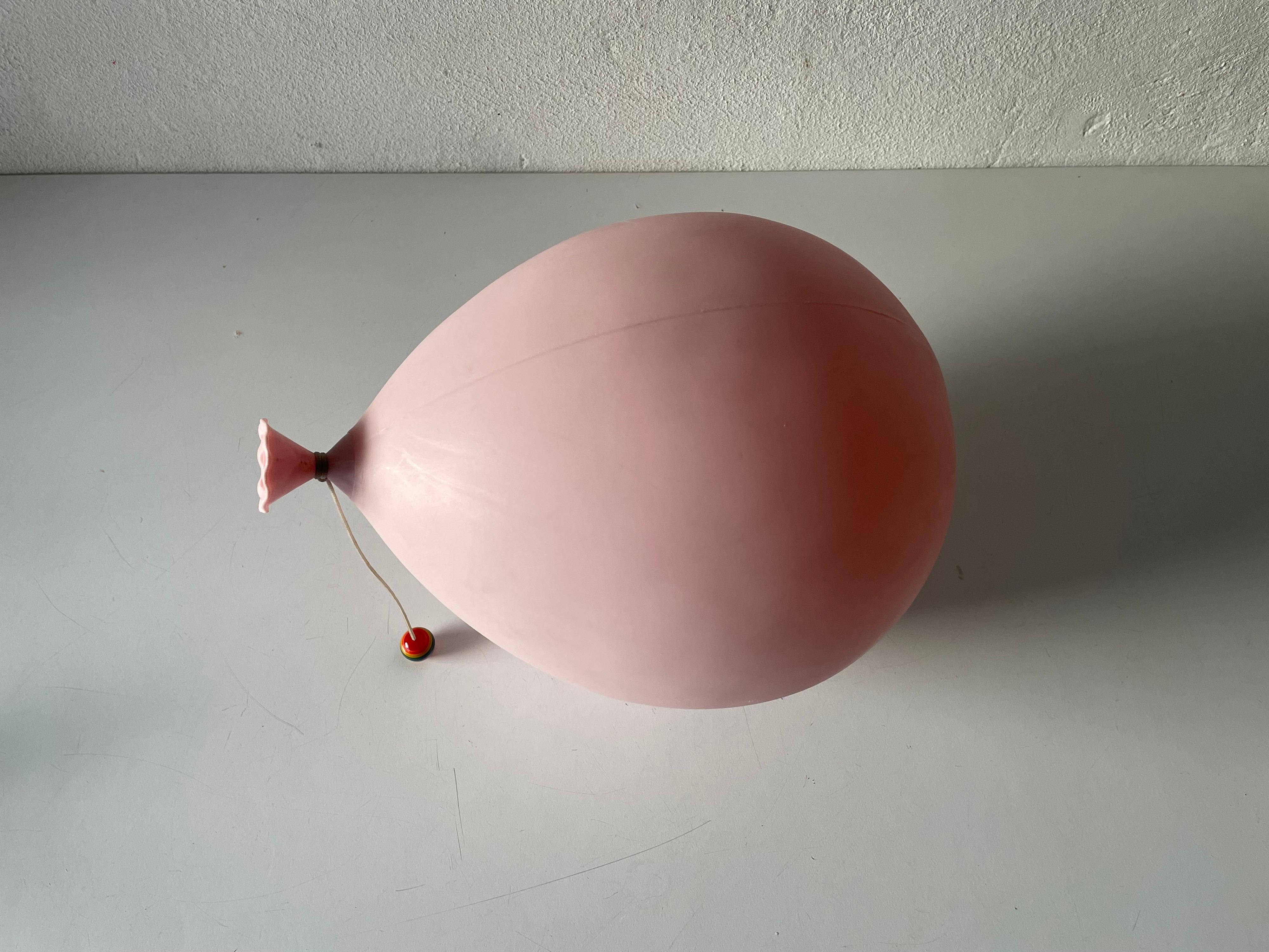 Pink Plastic Balloon Sconce by Yves Christin for Bilumen, 1970s, Italy For Sale 1