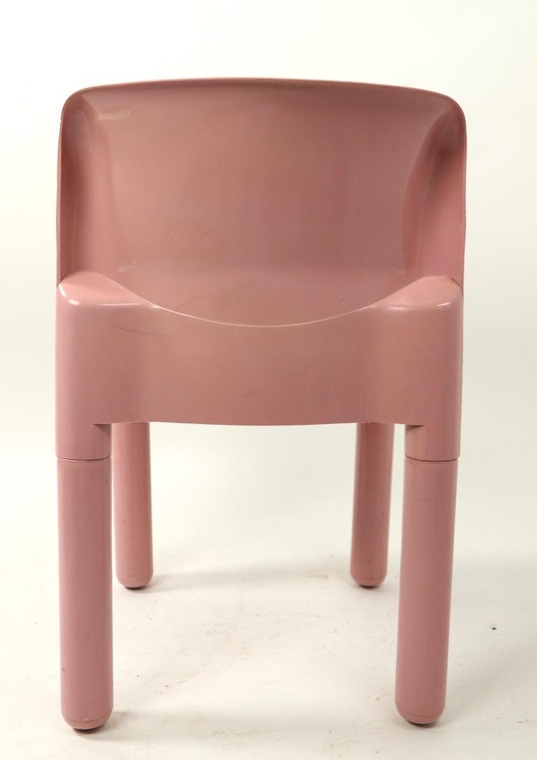 Pink Plastic Chair Model 4975 Designed by C. Bartoli for Kartell at 1stDibs