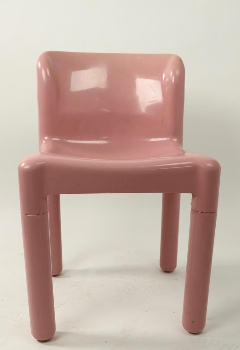 Italian Pink Plastic Chair Model 4975 Designed by C. Bartoli for Kartell