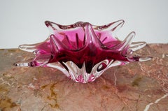 Pink Platter, Bohemian Glass, 1960s