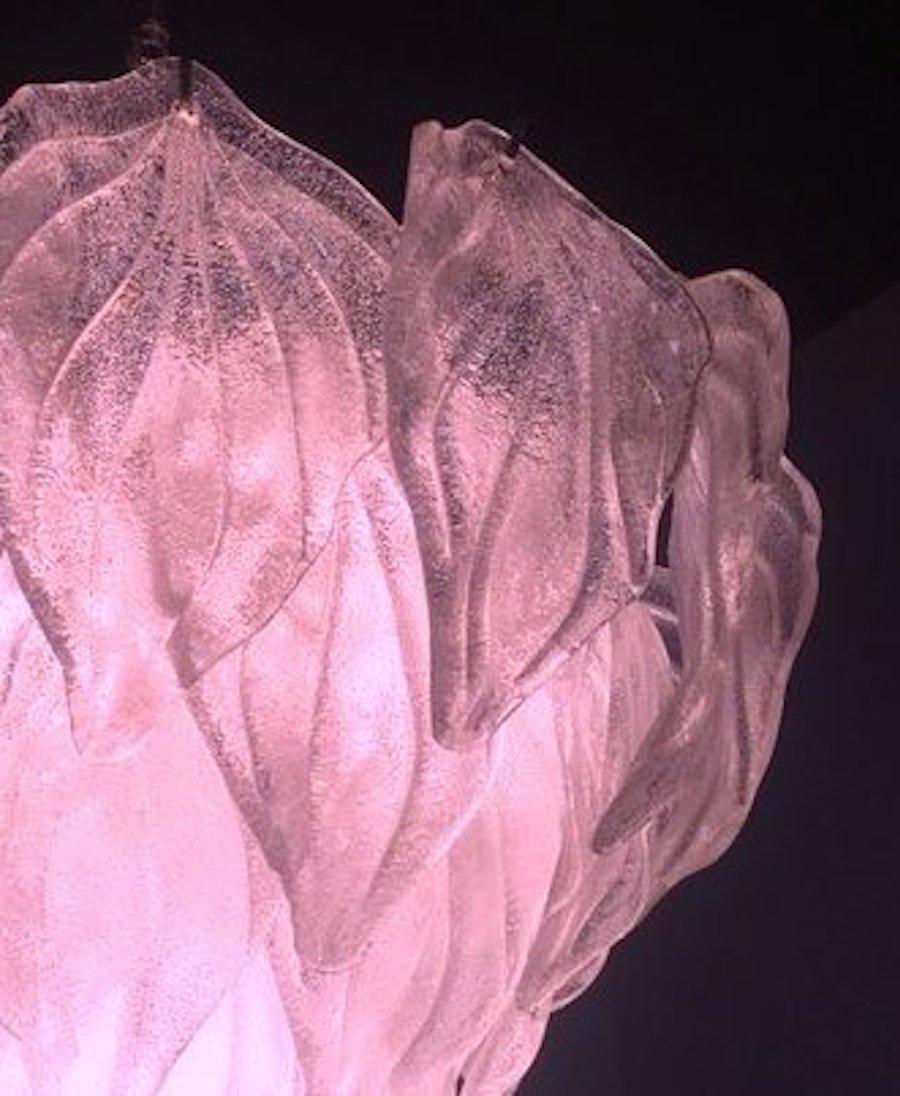 Pink Polar Murano Glass Chandelier, Italy, 1970s 3