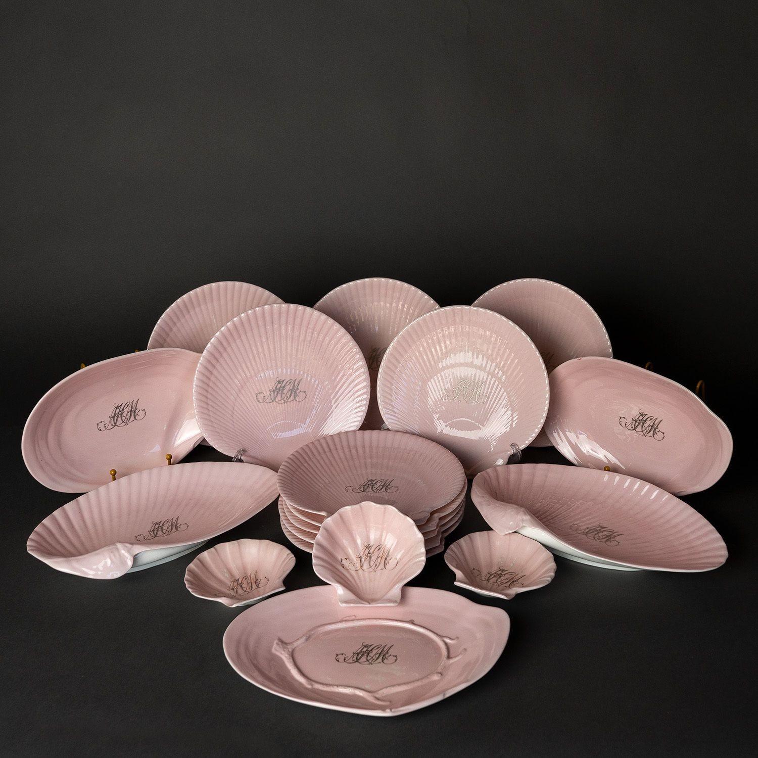 Antique Victorian Shell Shaped Dishes and Plates

Dating from 1884 this service would have been a bespoke order commissioned through John Mortlock’s upmarket Oxford Street store. In the 18th and 19th centuries, Mortlock’s was the most important
