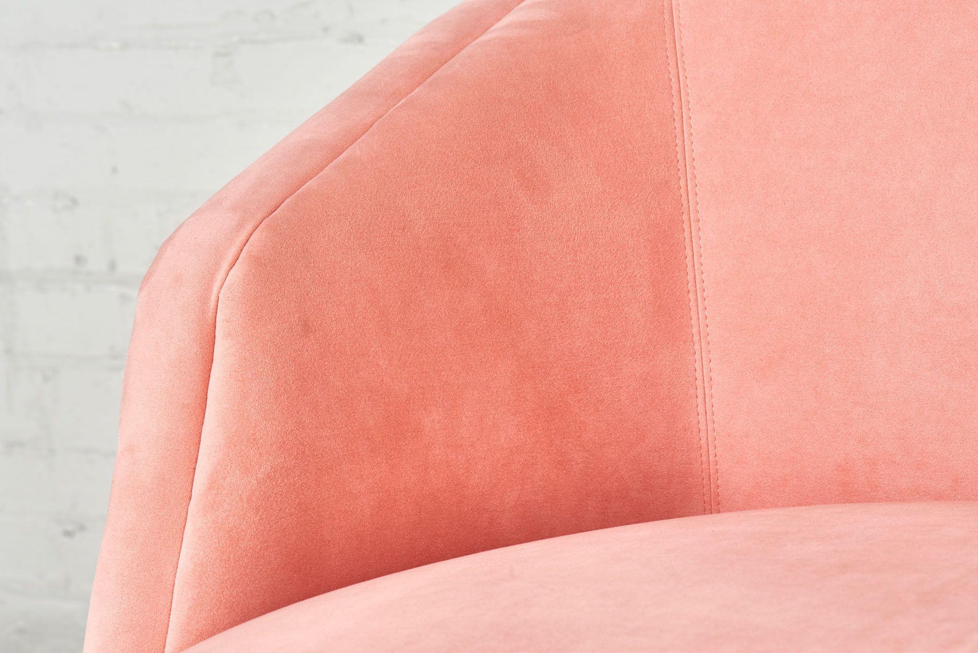 Velvet Pink Postmodern Sectional Sofa, Style of Milo Baughman for Thayer-Coggin, 1980 For Sale