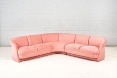 Pink Postmodern Sectional Sofa, Style of Milo Baughman for Thayer-Coggin, 1980