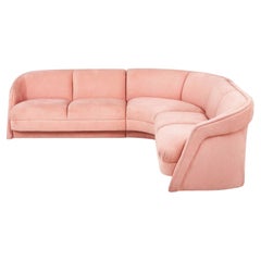 Pink Postmodern Sectional Sofa, Style of Milo Baughman for Thayer-Coggin, 1980