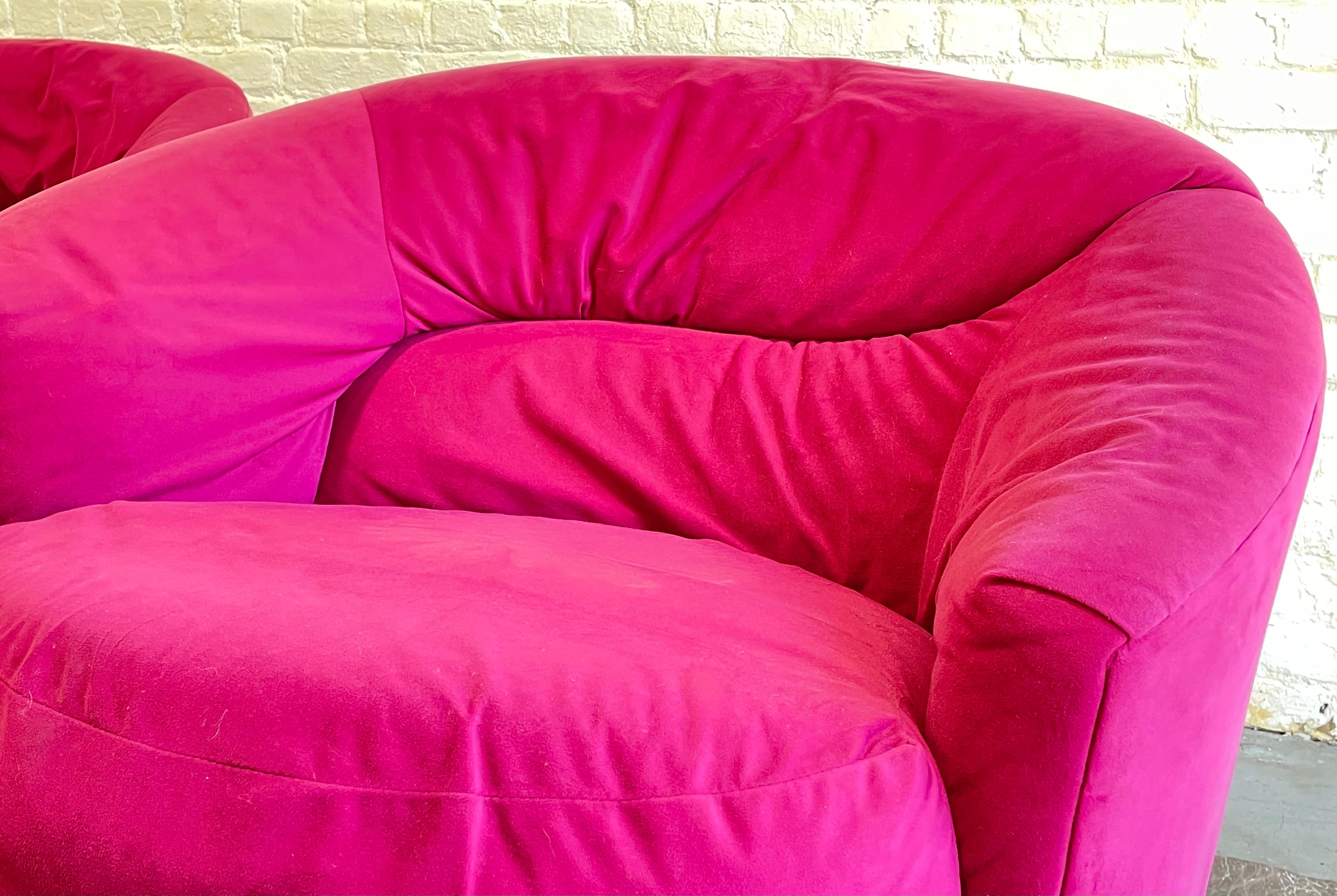 Pink Postmodern Swivel Lounge Chair / Armchair, circa 1980s For Sale 8