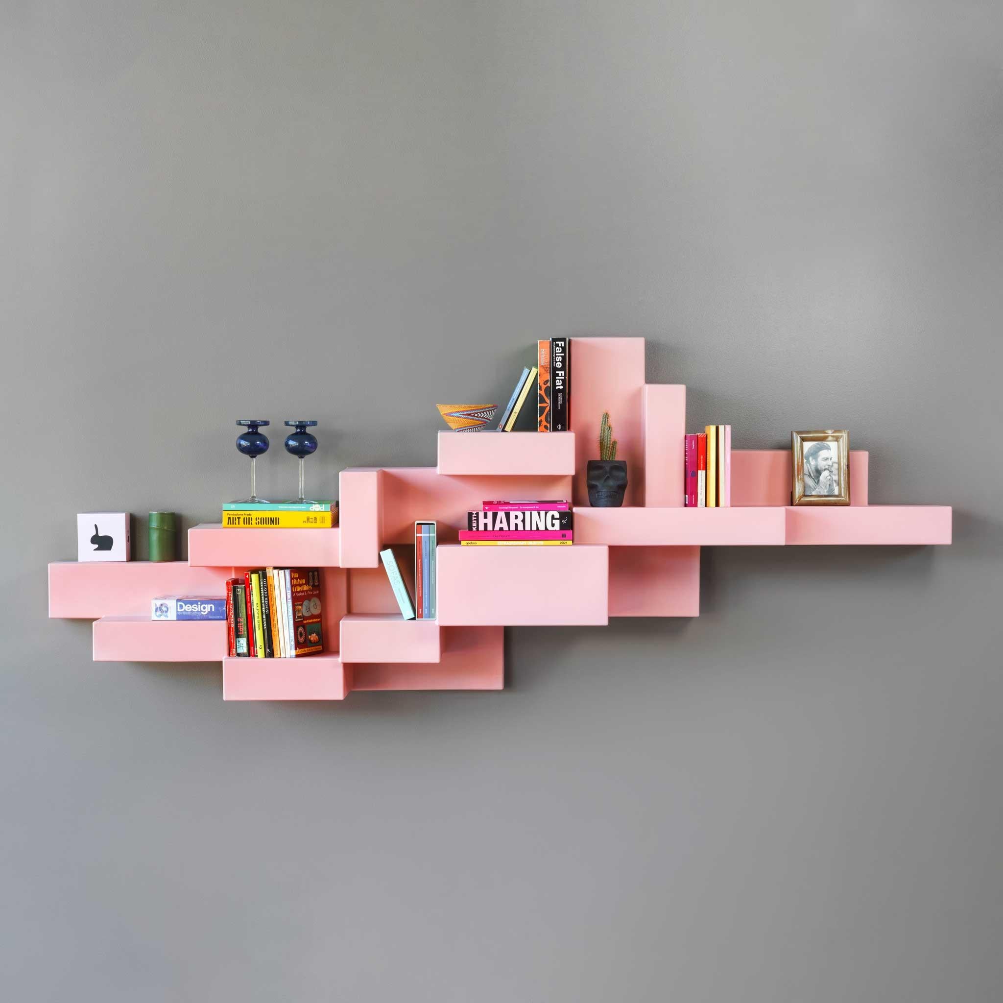 hot pink bookshelf