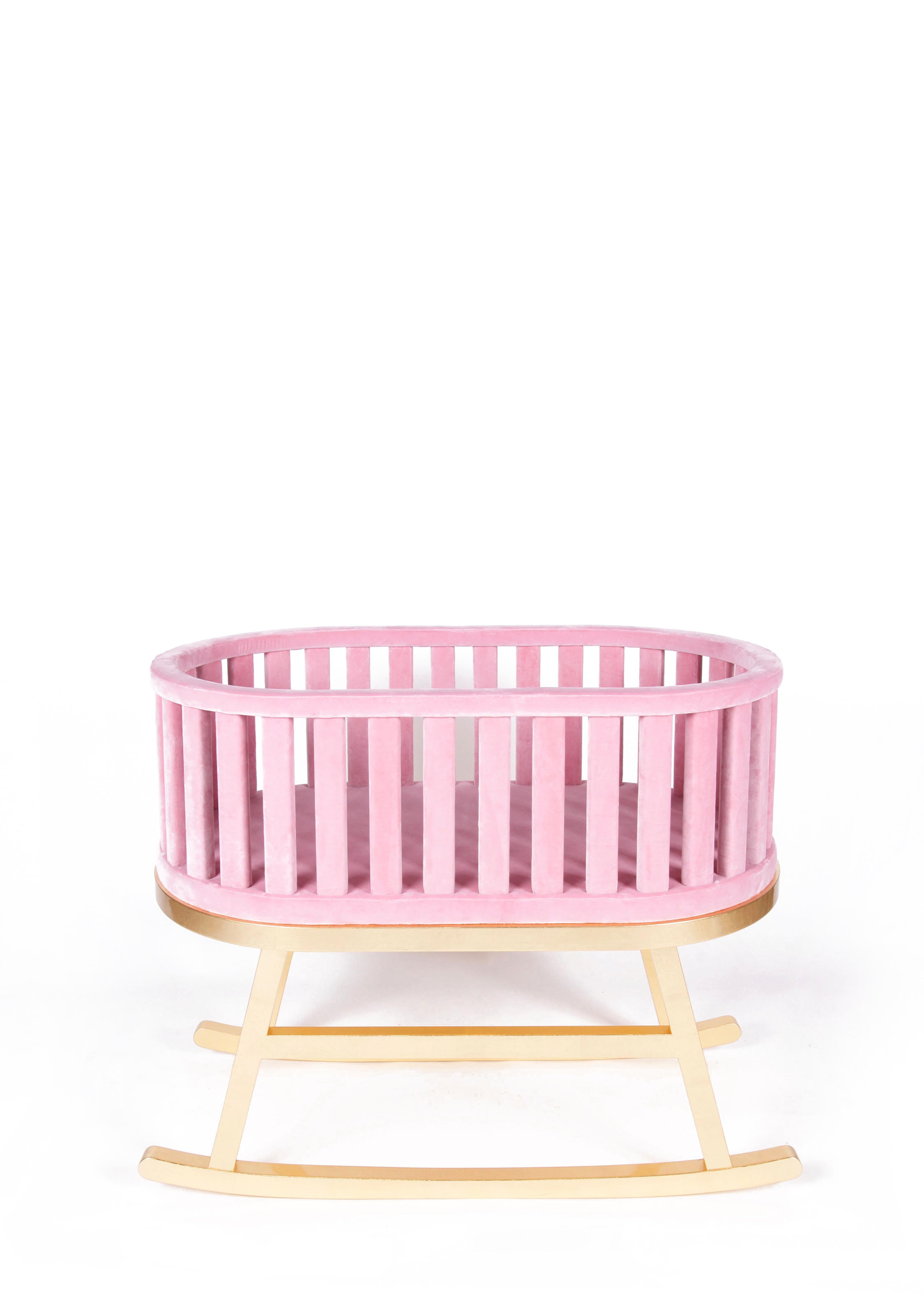Pink Prince Santi Rocking Cradle by Royal Stranger In New Condition For Sale In Geneve, CH