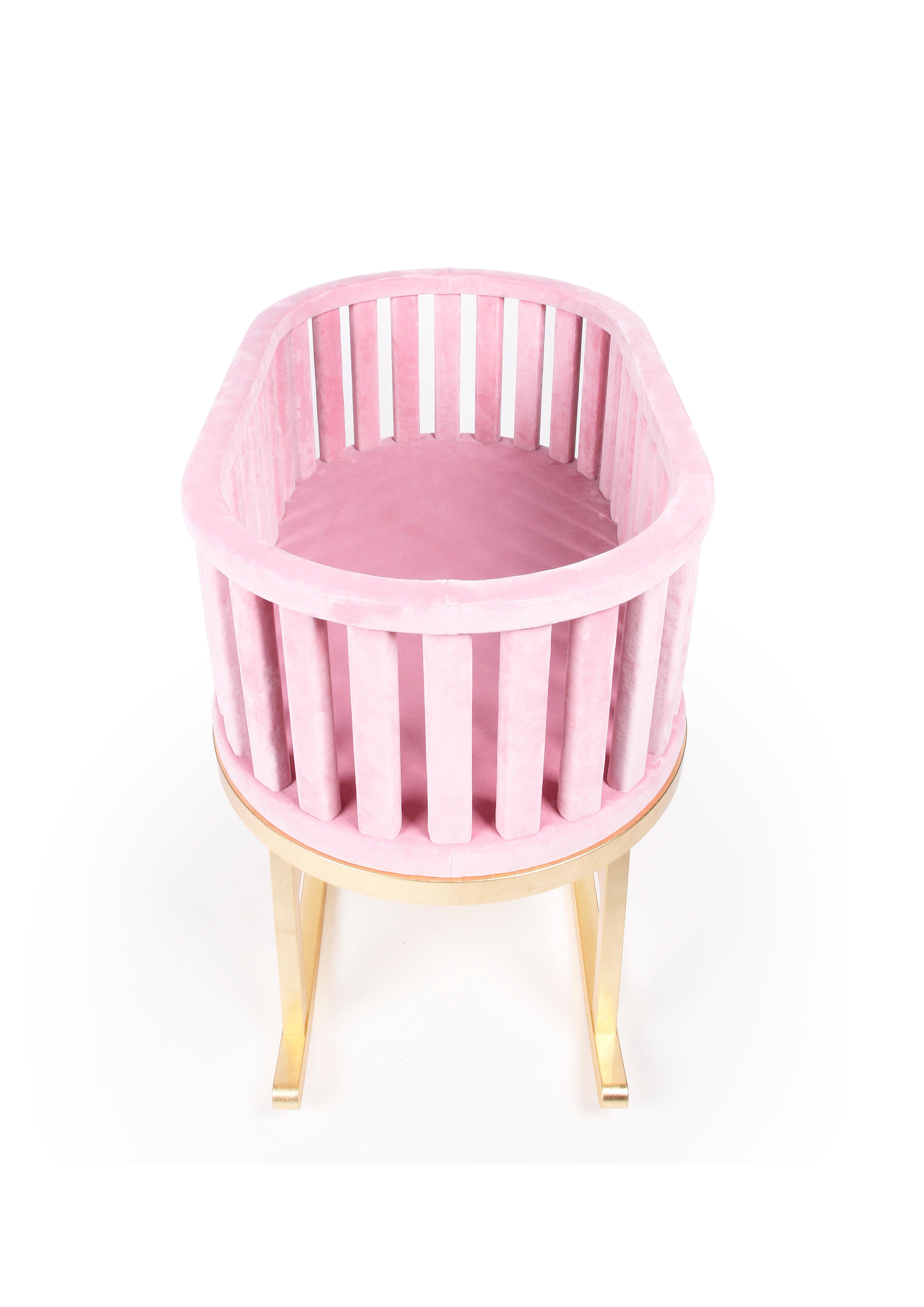 Contemporary Pink Prince Santi Rocking Cradle by Royal Stranger For Sale