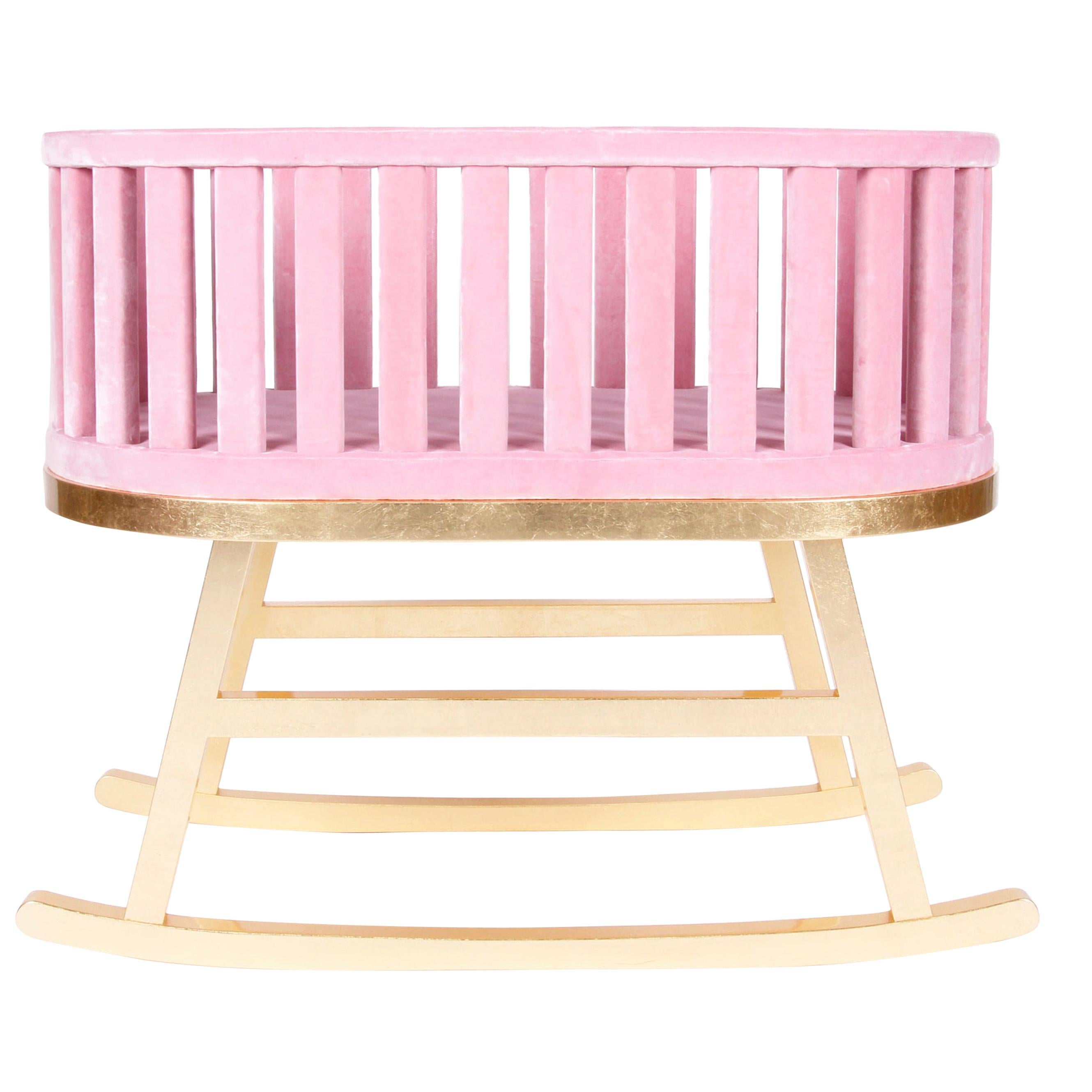 Pink Prince Santi Rocking Cradle by Royal Stranger For Sale