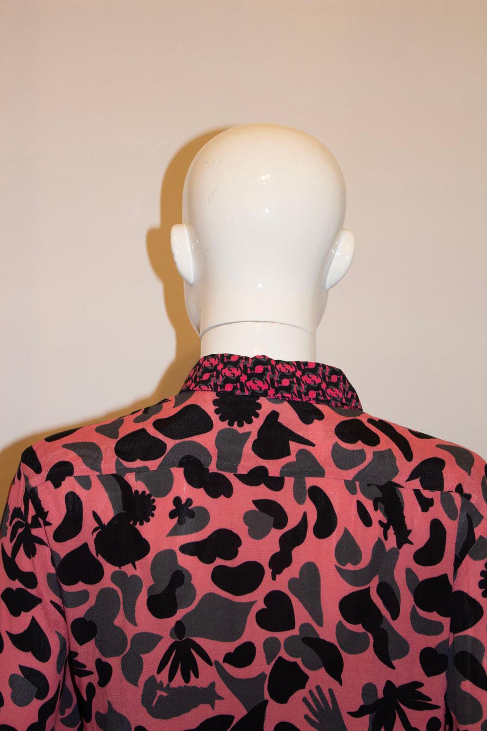 Pink print blouse by Paul Smith For Sale 2