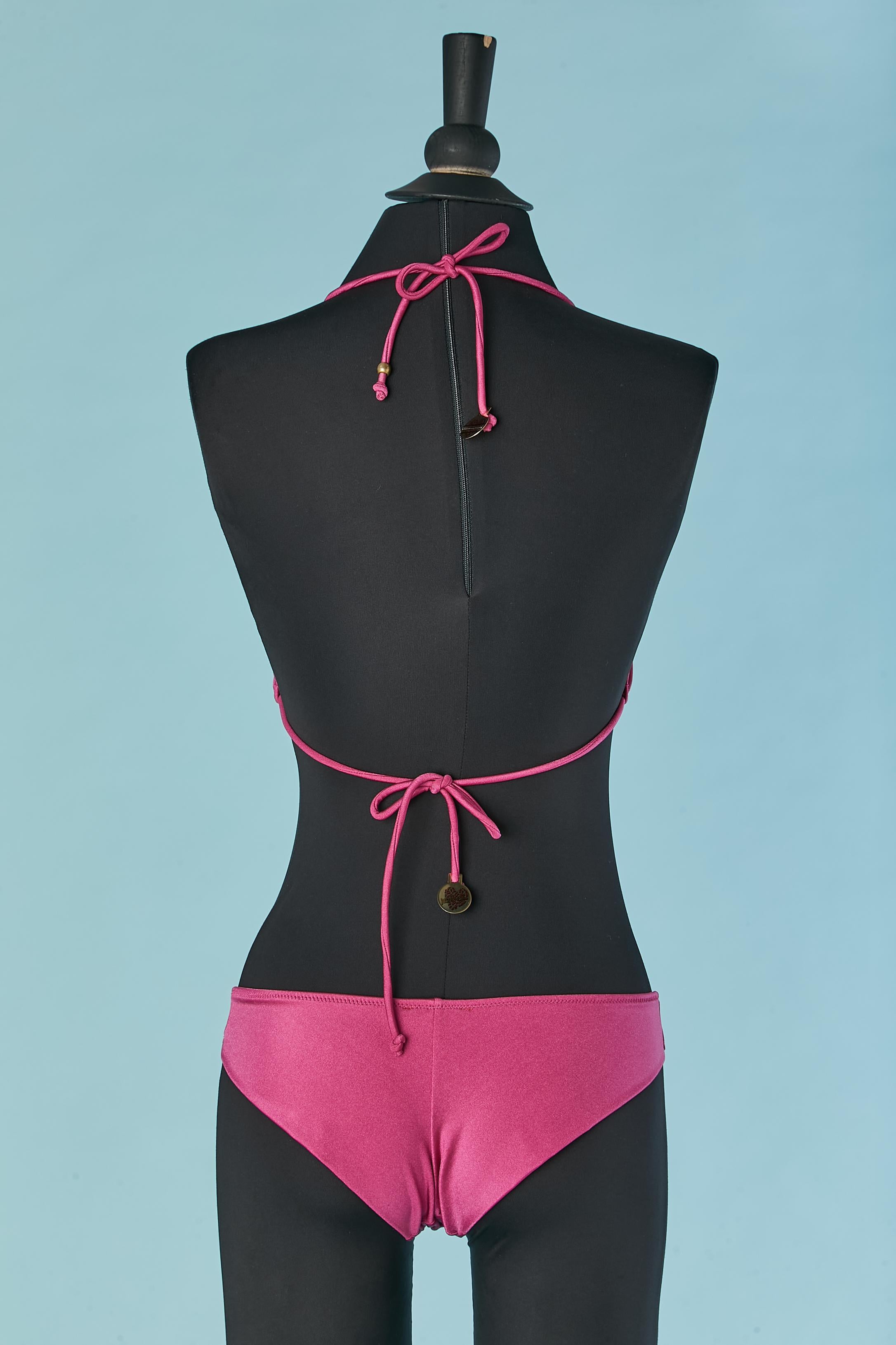 Donna Bikini stampato rosa Just Cavalli Beachwear in vendita