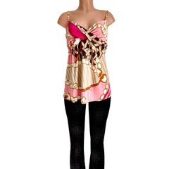 Pink printed silk jersey Cami Slip top - NWT Flora Kung